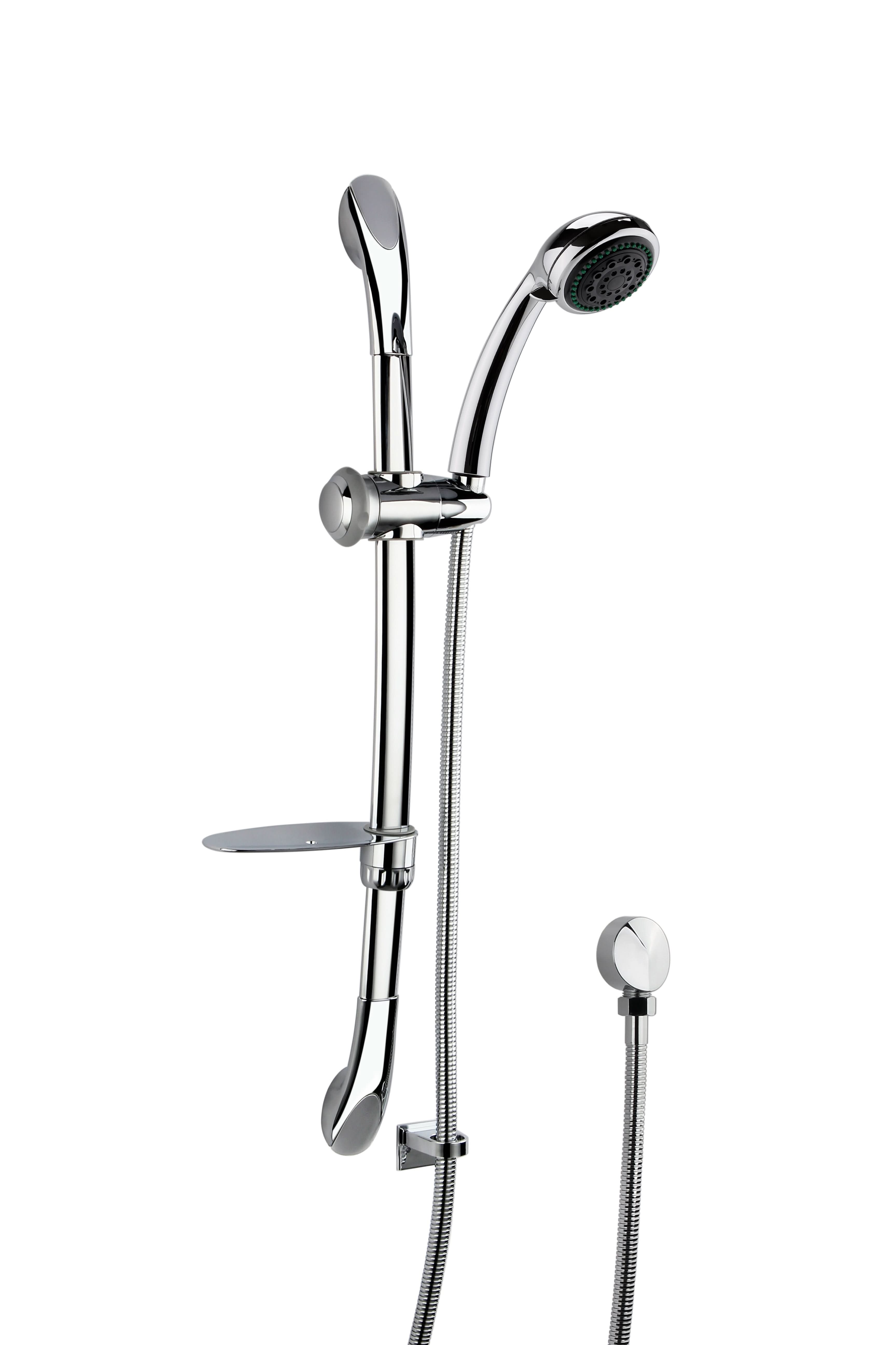 Nuie Luxury Curved Shower Slider Rail Kit - Chrome
