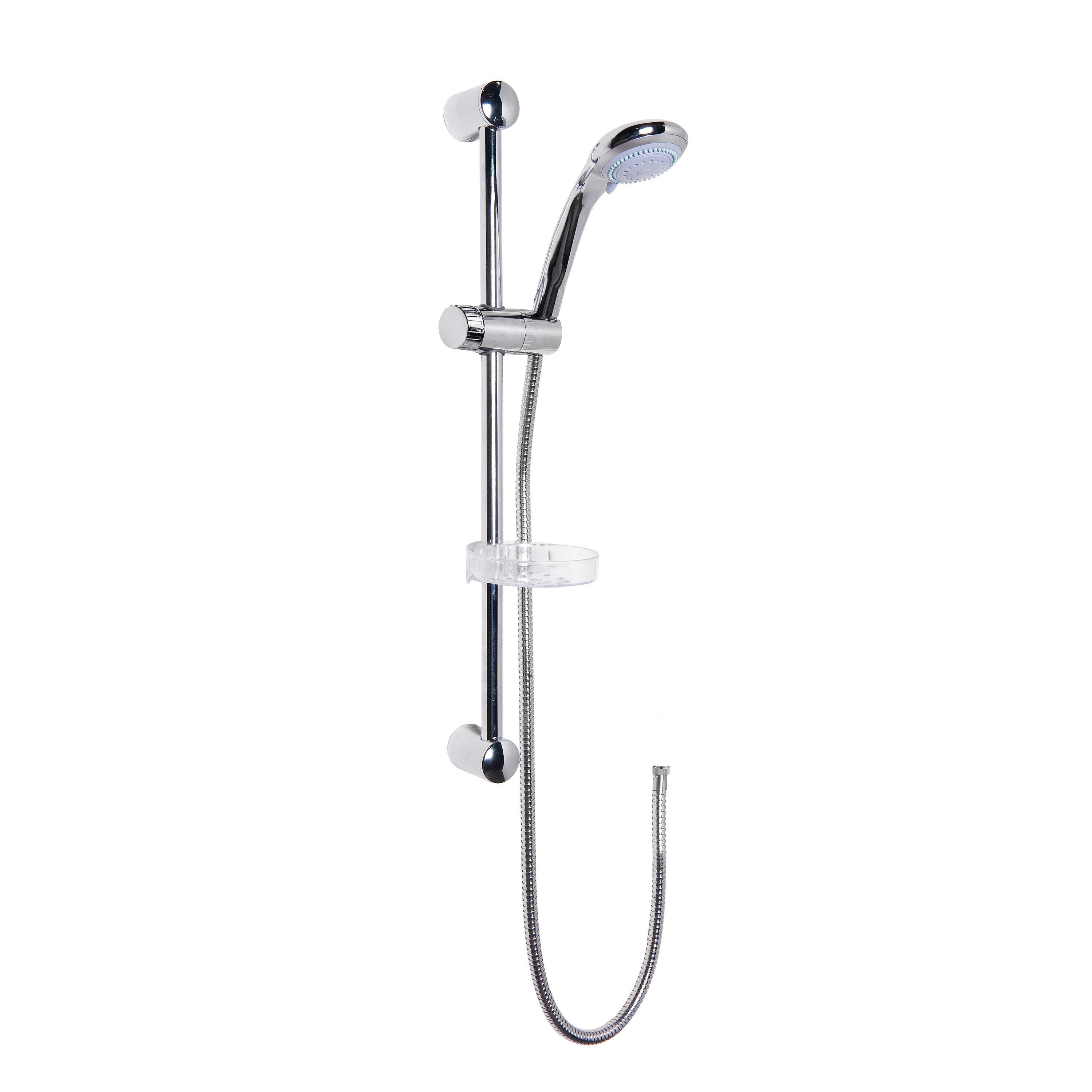 Nuie Modern 600mm High Shower Slider Rail Kit - Chrome
