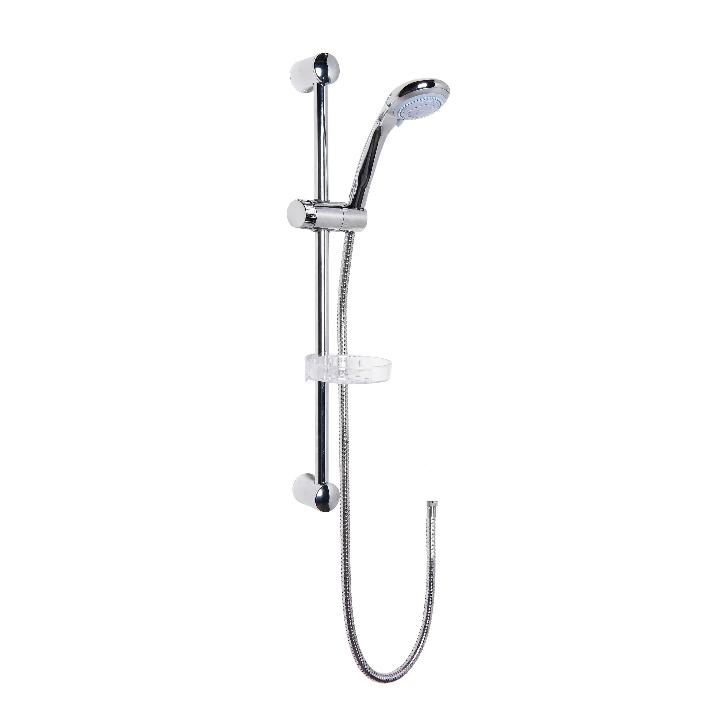 Nuie Modern 600mm High Shower Slider Rail Kit - Chrome