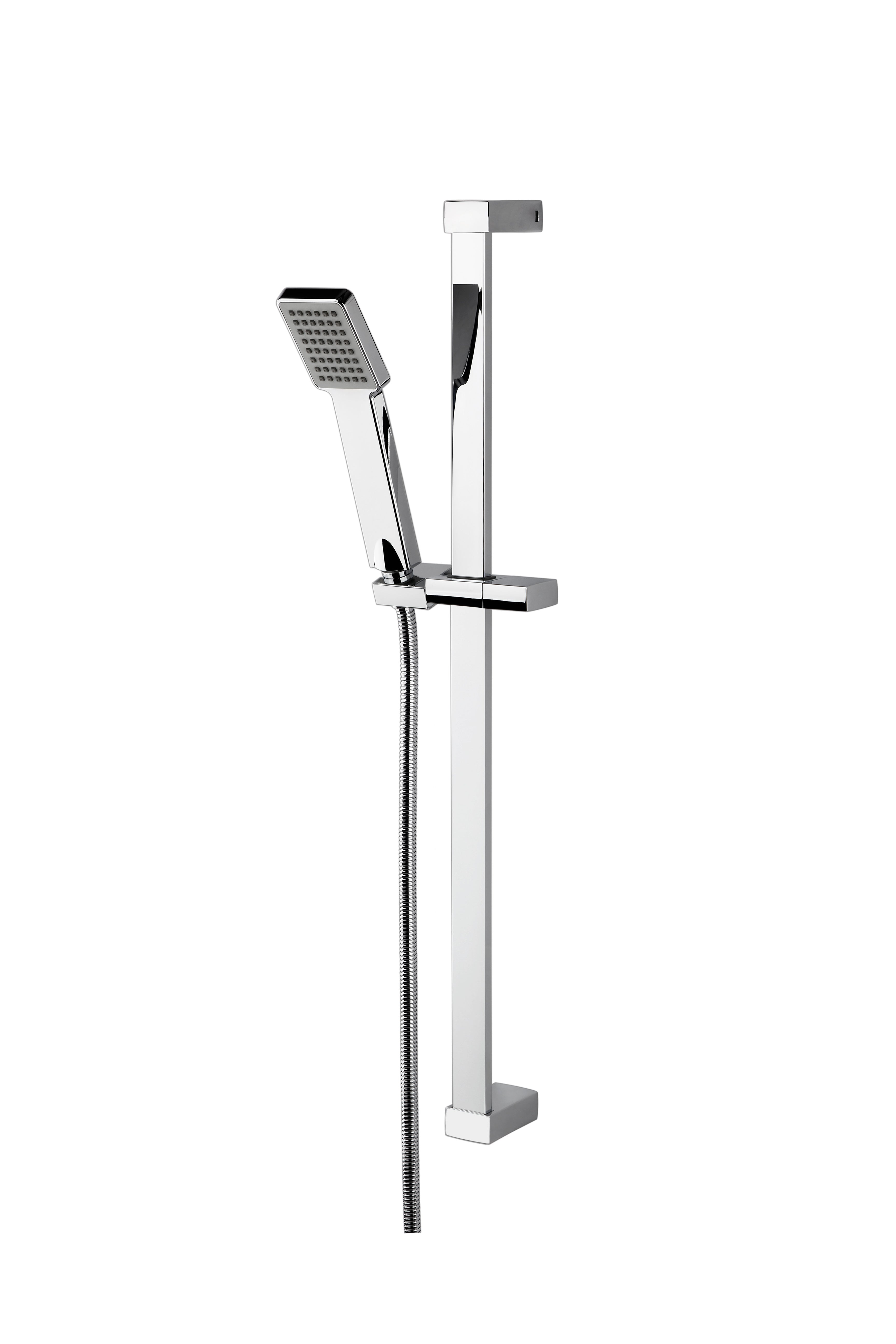 Nuie 700mm High Square Slider Rail Shower Kit - Chrome