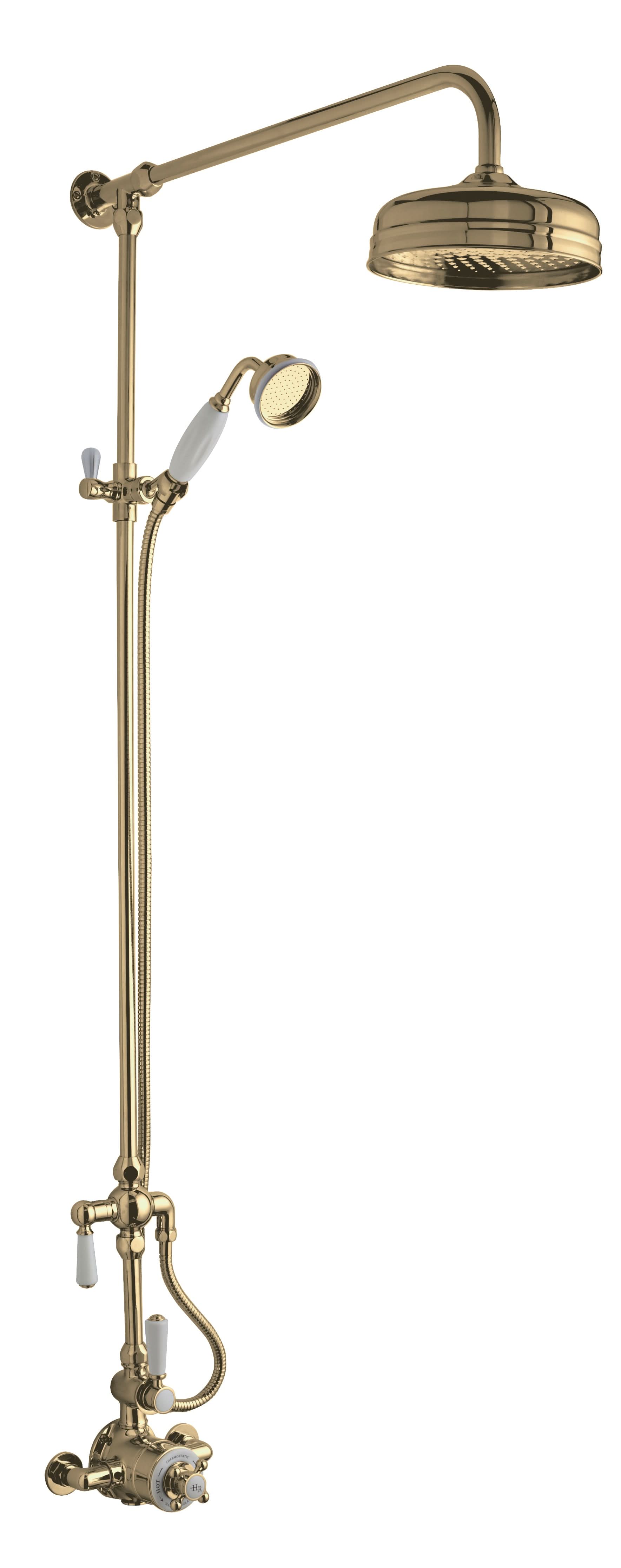 Old London Shower Kits Wall Mounted Thermostatic Shower Valve & Kit, Premium Quality Thermostatic Shower Valve in Brushed Brass