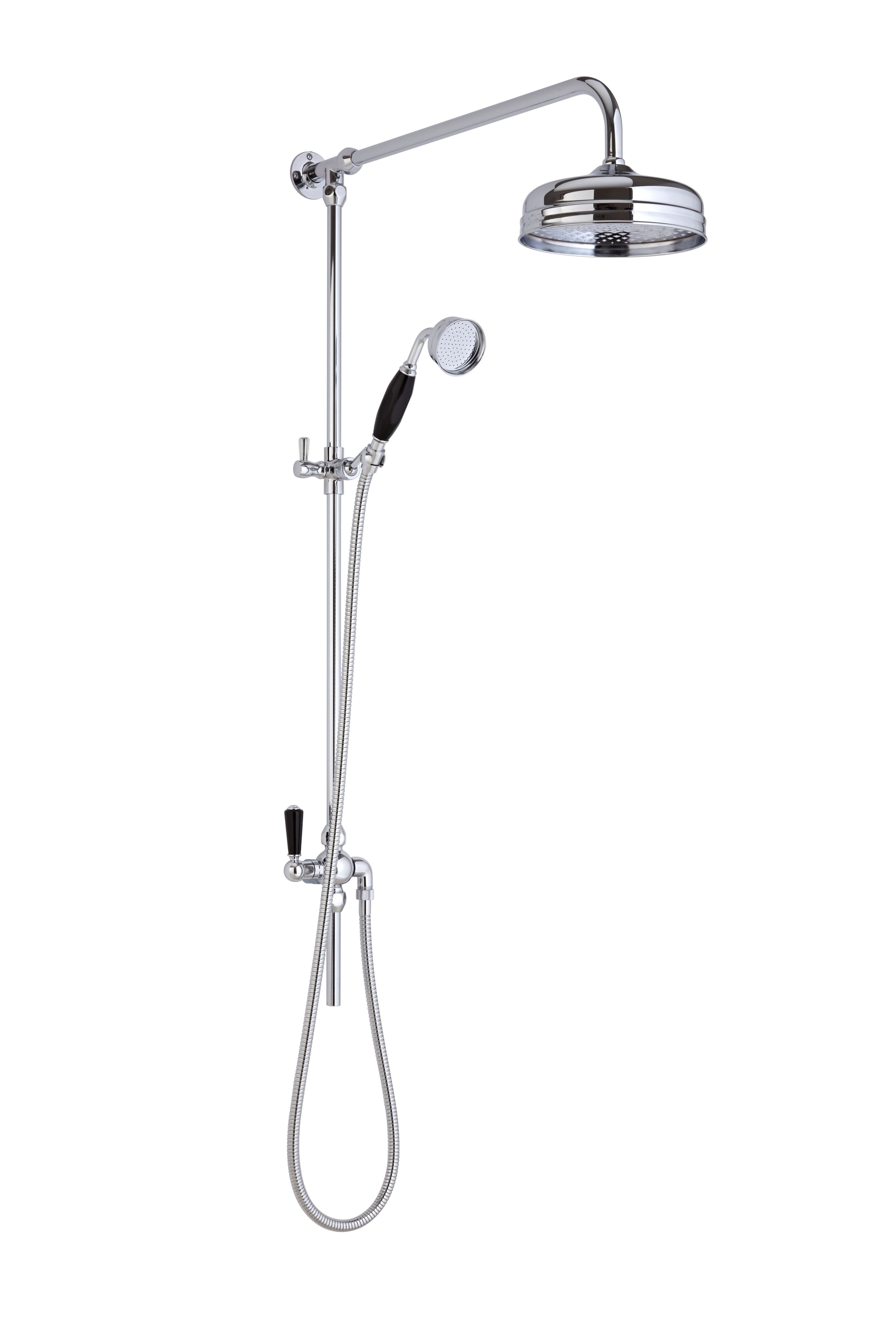 Old London Shower Kits Rigid Riser Kit, Durable and Premium Quality Shower Riser Rail, Chrome & Black