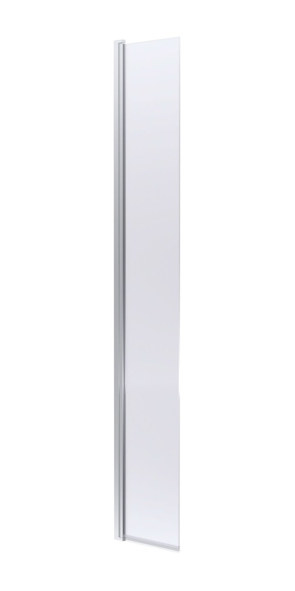 Nuie Hinged Flipper Wetroom Screen, Durable Glass Wet Room Glass Panels & Shower Screen in Polished Chrome, 300mm x 1850mm