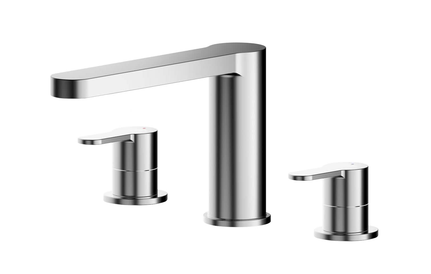 Nuie Arvan 3-Hole Bath Filler Tap - Chrome