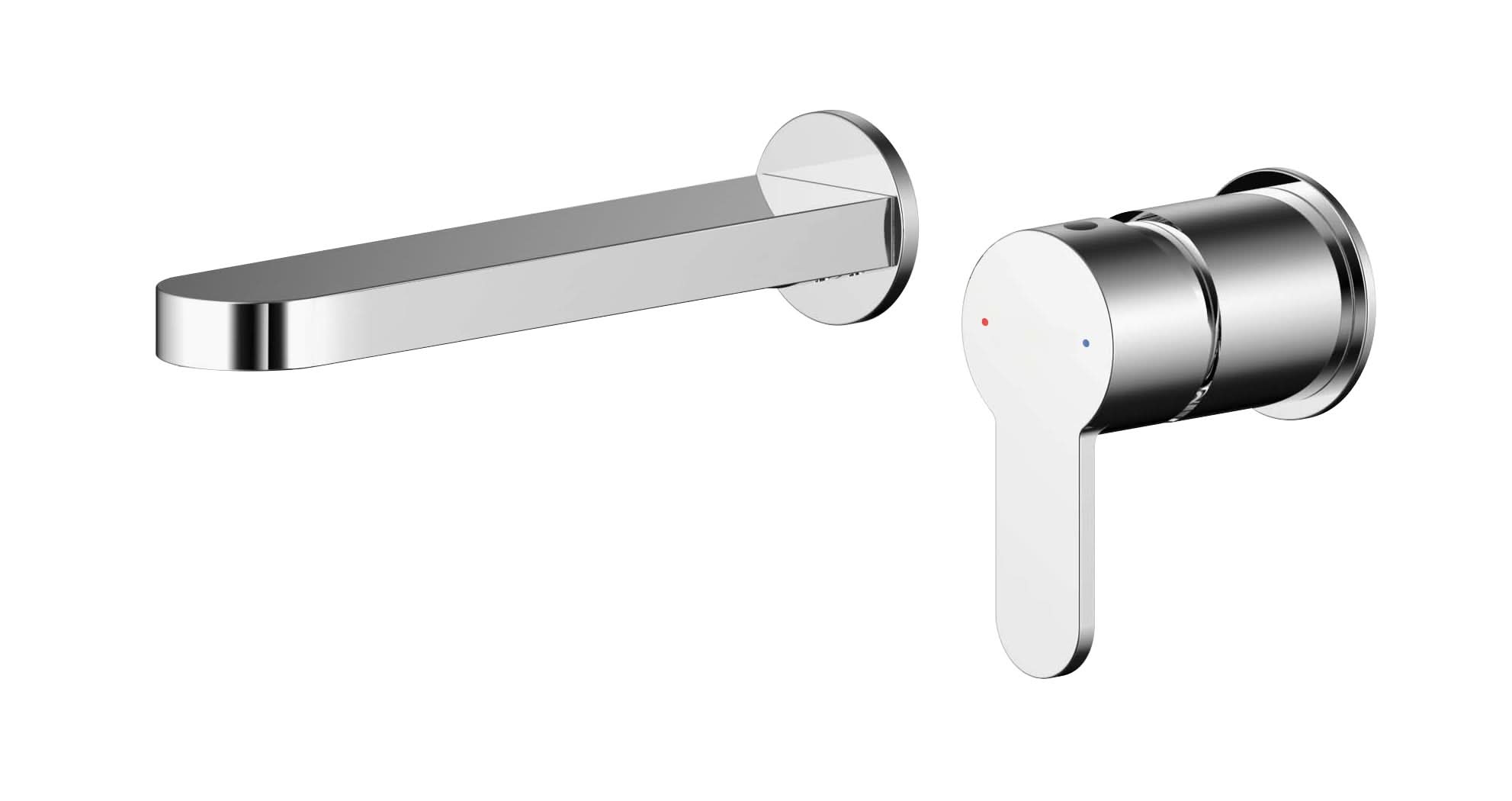 Nuie Arvan 2-Hole Wall Mounted Basin Mixer Tap - Chrome