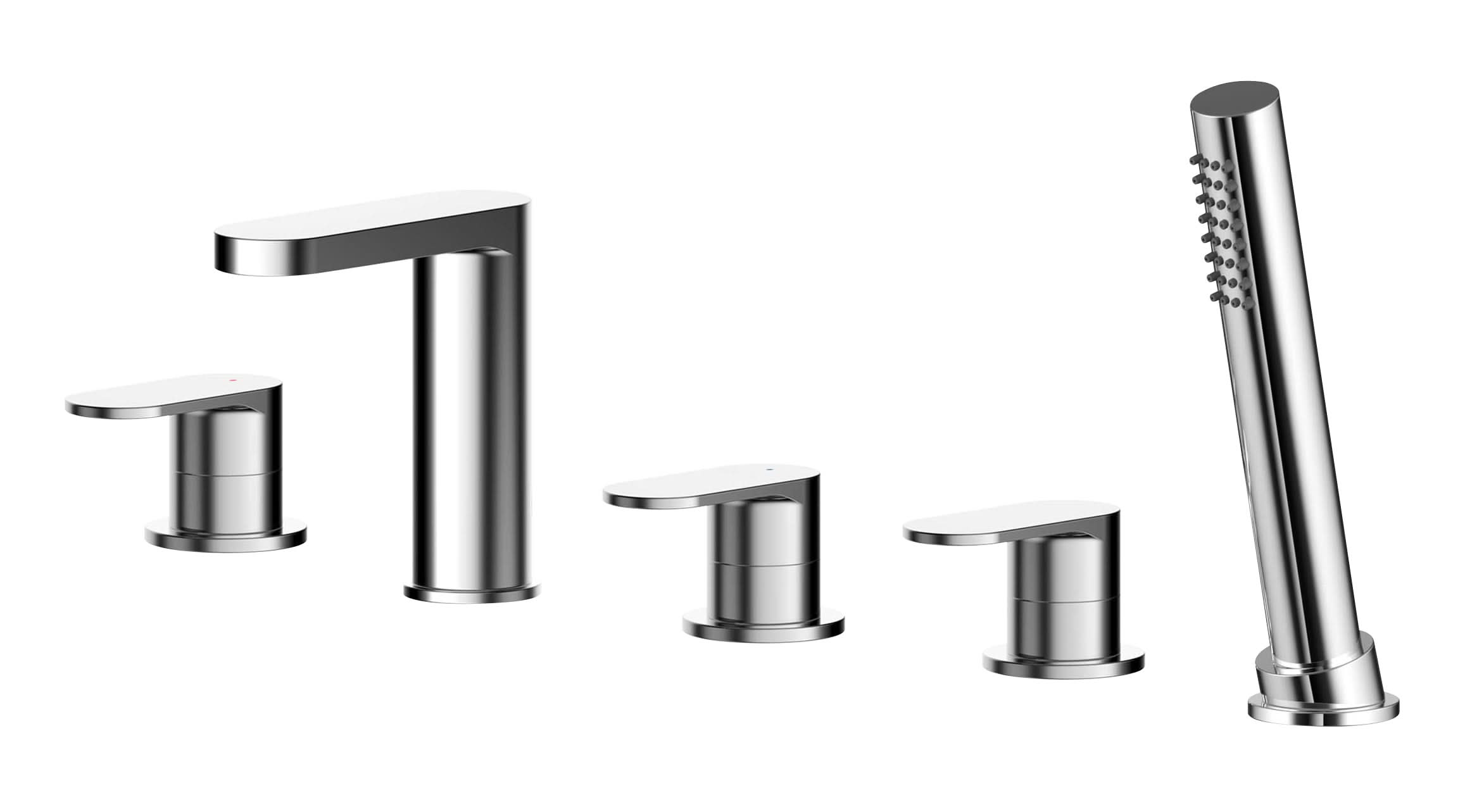 Nuie Binsey 5-Hole Bath Shower Mixer Tap - Chrome