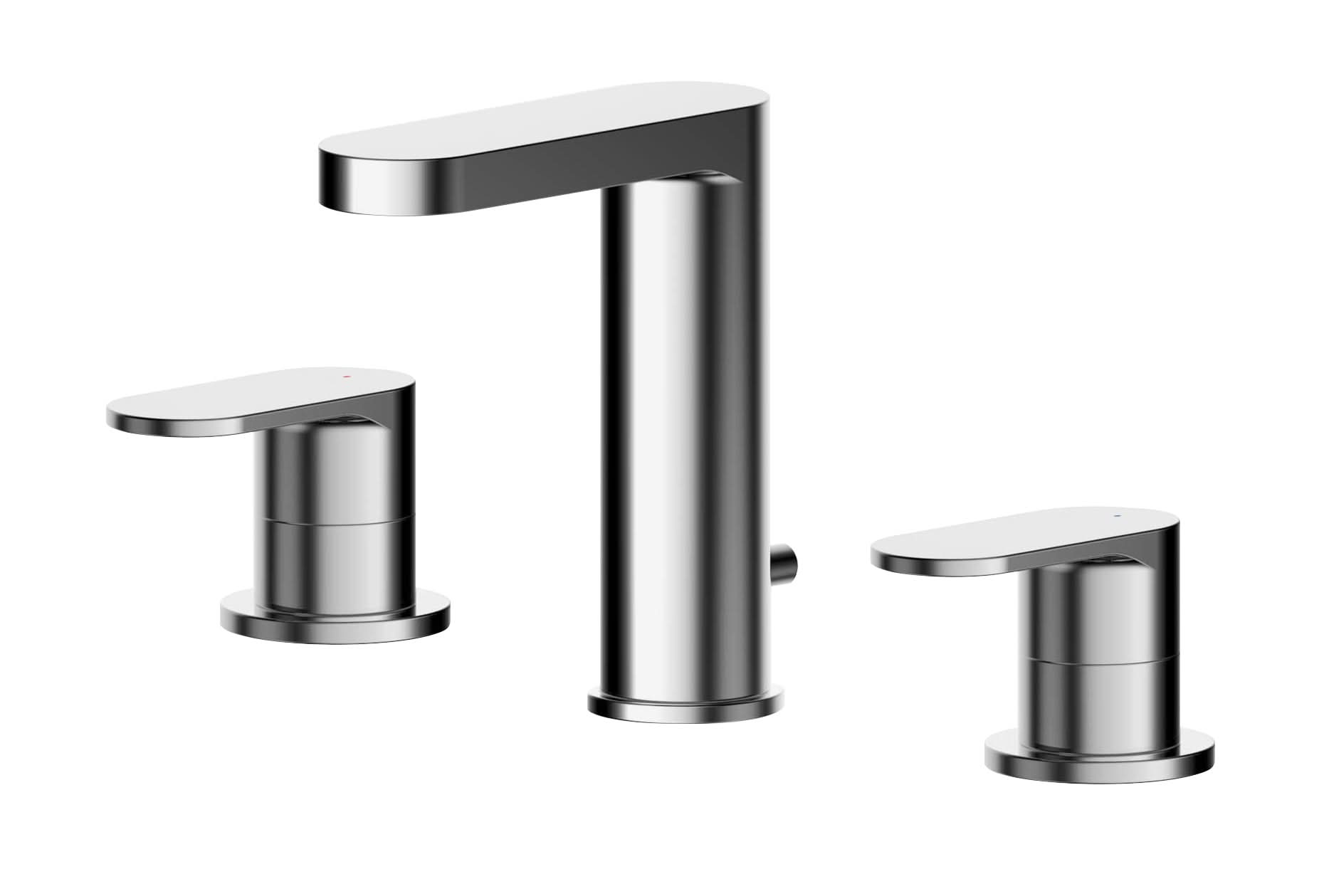 Nuie Binsey 3-Hole Wall Mounted Basin Mixer Tap With Pop Up Waste - Chrome