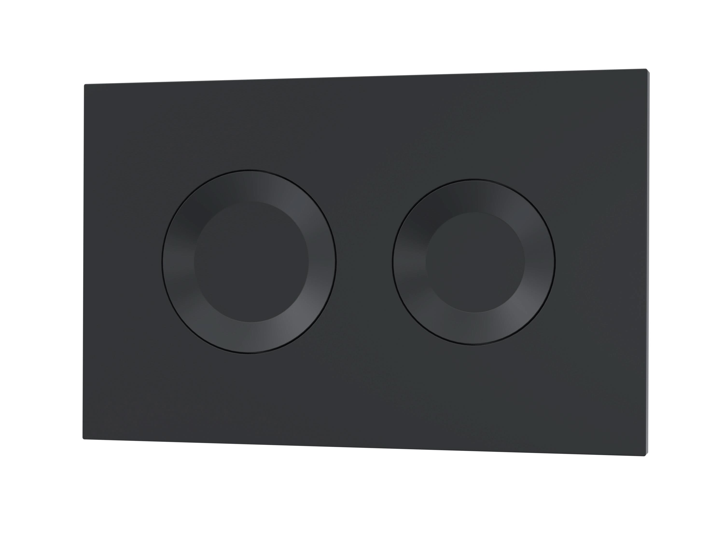 Nuie Round Dual Flush Push Button, Concealed Toilet Flush Button for Wall Hung Toilets, Luxury Accessories in Matt Black