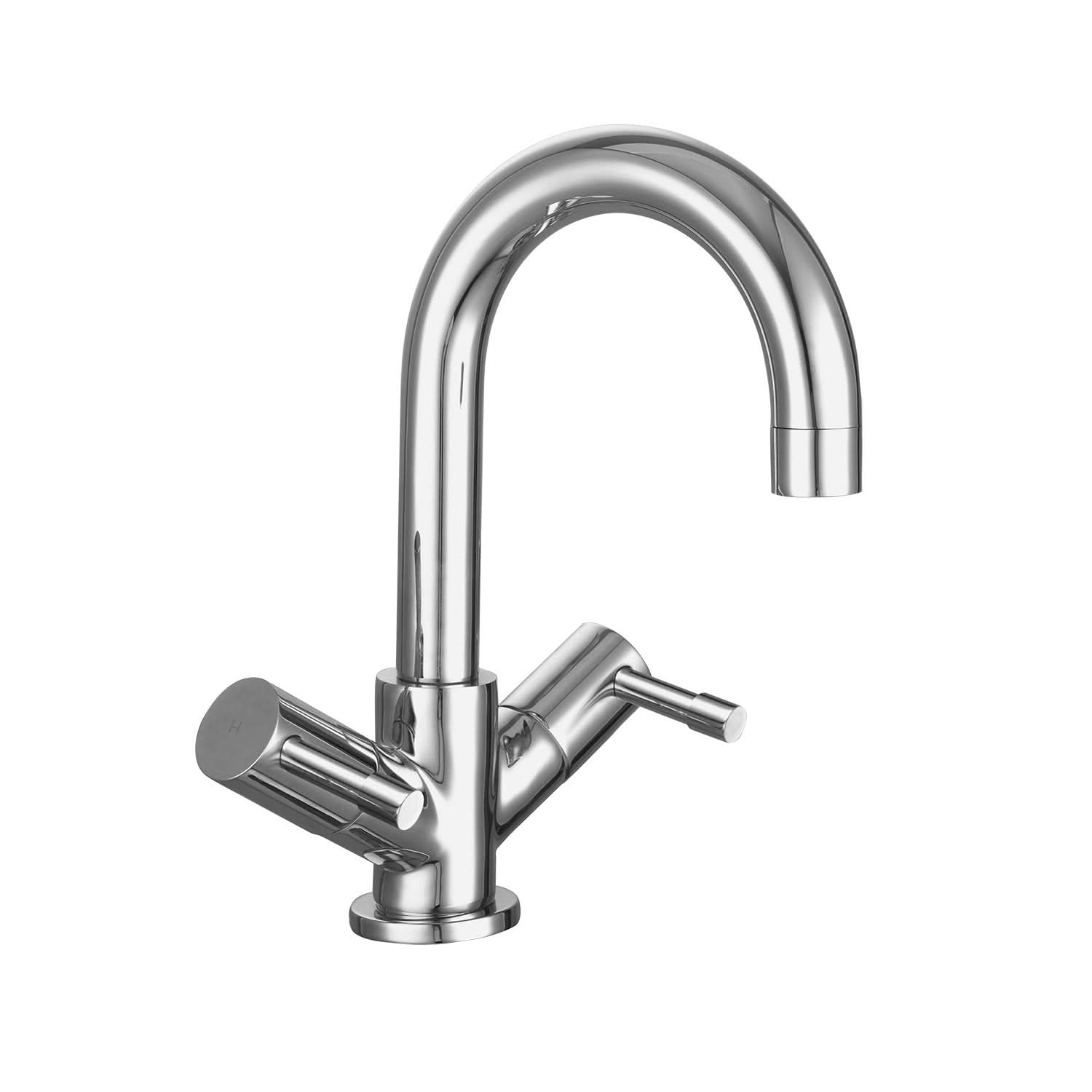 Nuie Series 2 Economy Mono Basin Mixer Tap with Push Button Waste - Chrome