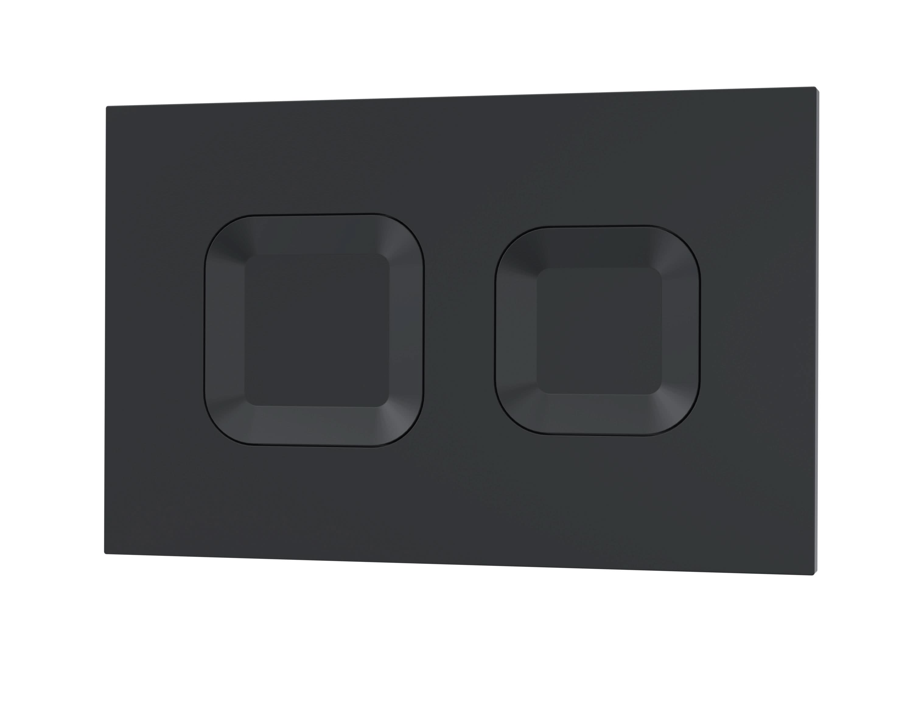 Nuie Square Dual Flush Push Button, Modern Toilet Flush Wall Button for Concealed Cisterns, Stylish Accessories in Matt Black