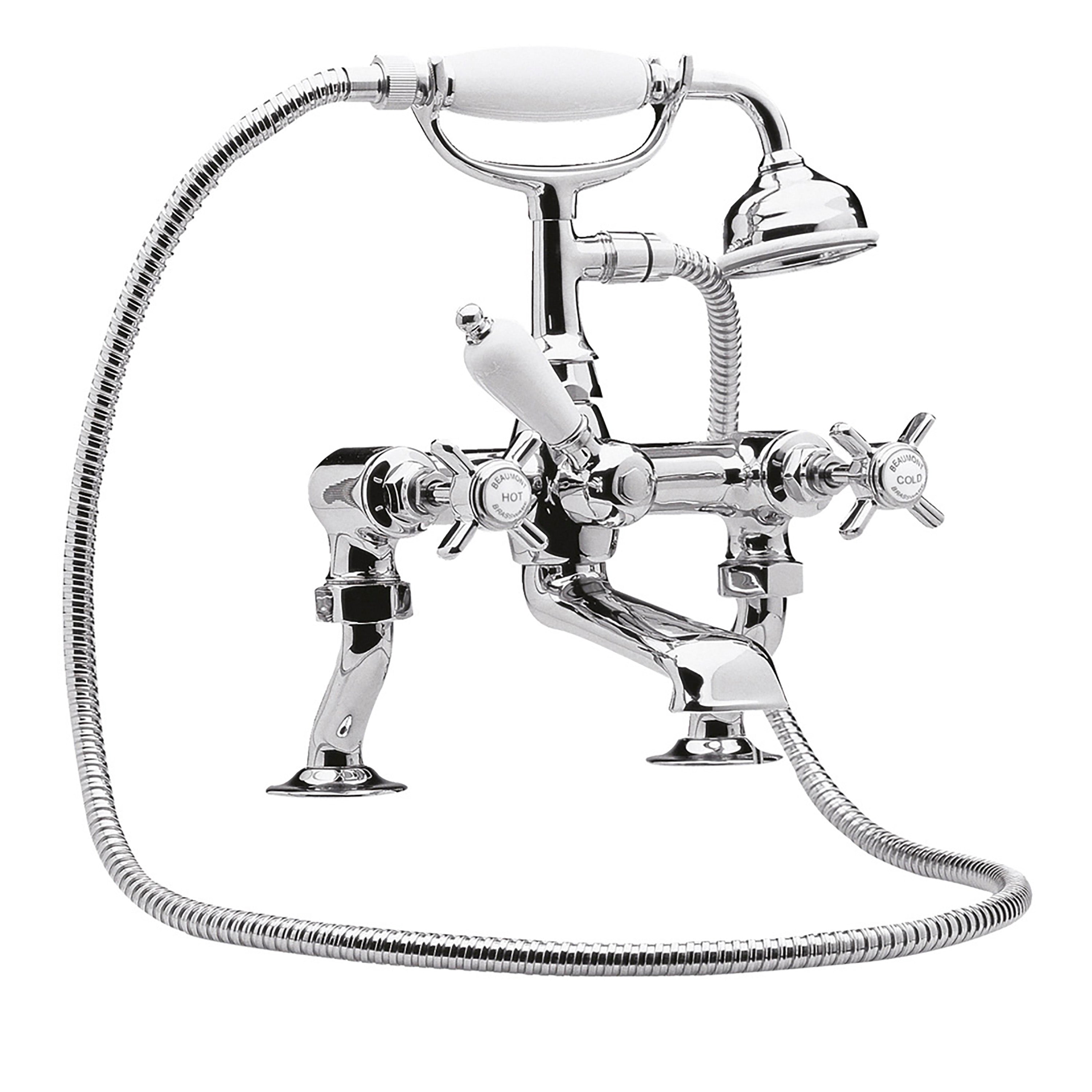 Nuie Beaumont Luxury Cranked Bath Shower Mixer Tap - Chrome