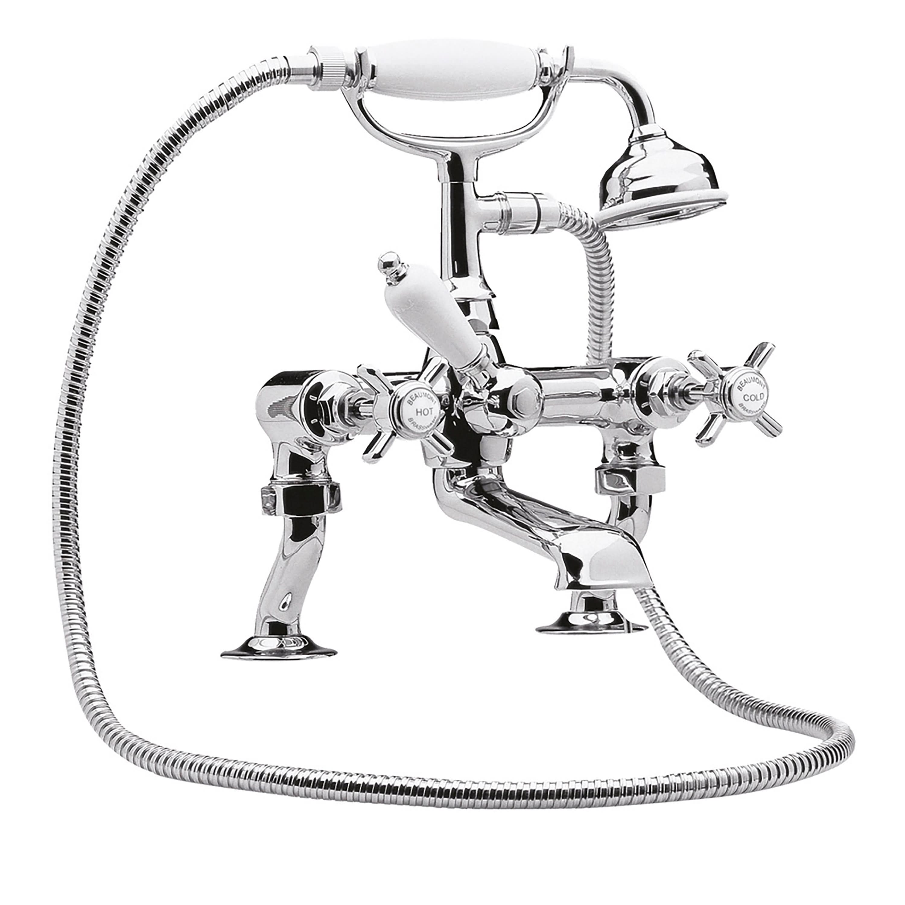 Nuie Beaumont Luxury Cranked Bath Shower Mixer Tap - Chrome