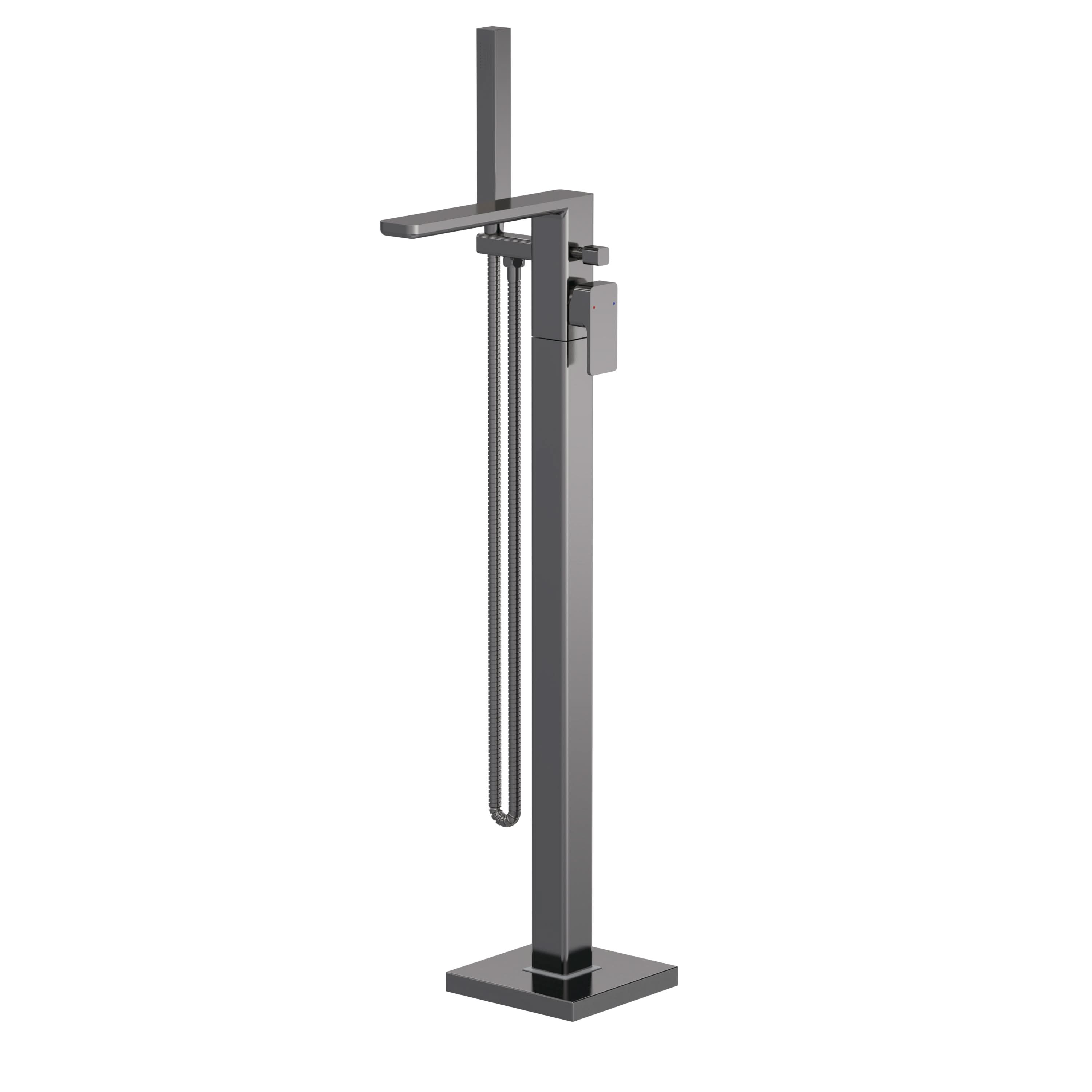 Nuie Windon Freestanding Bath Shower Mixer Tap with Shower Kit - Brushed Gun Metal