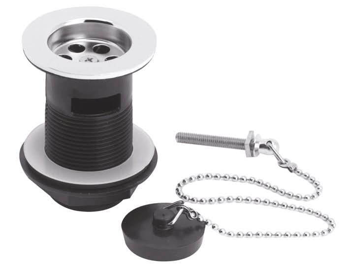 Nuie Basin Waste With Poly Plug And Ball Chain - Chrome