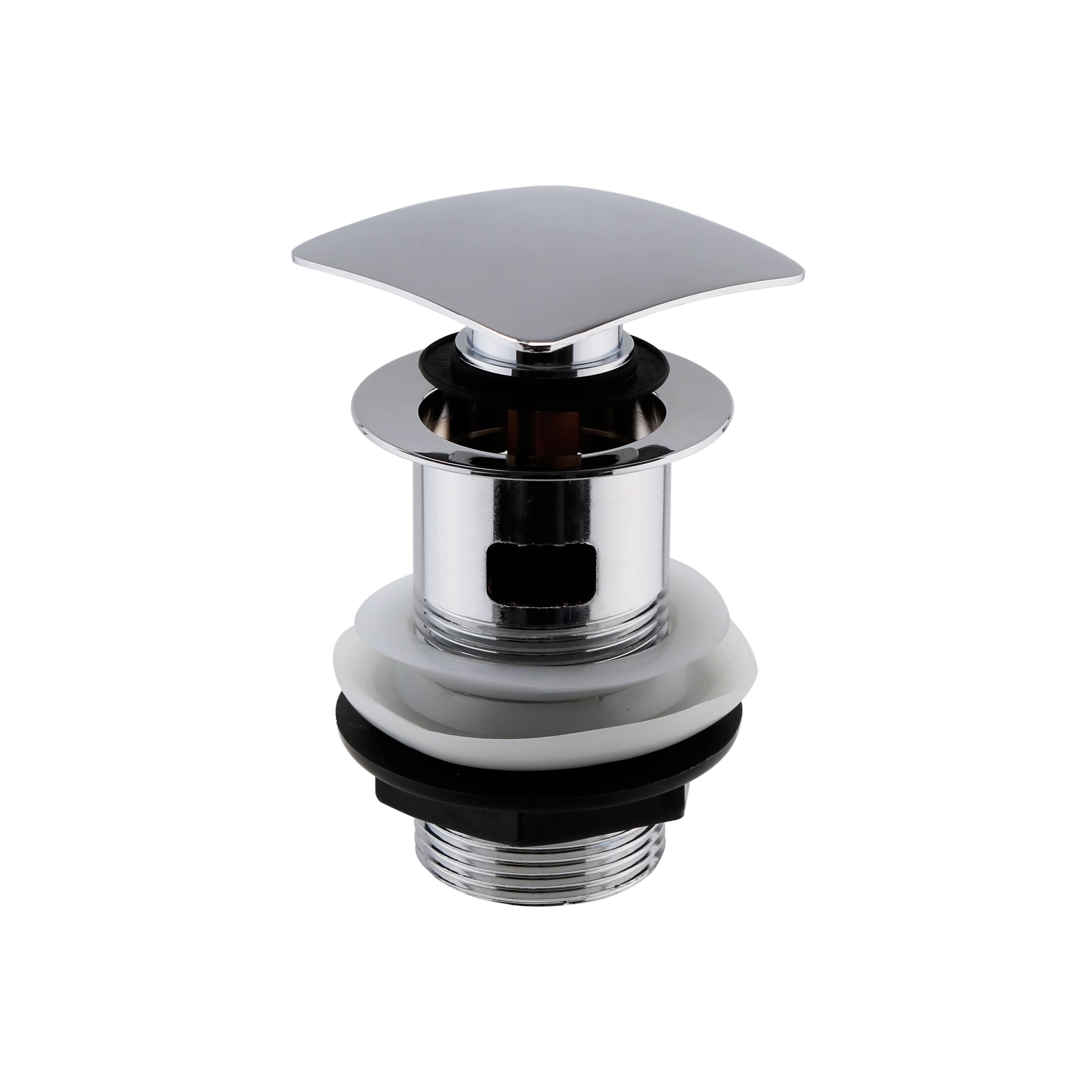 Nuie Square Press Top Slotted Basin Waste - Chrome