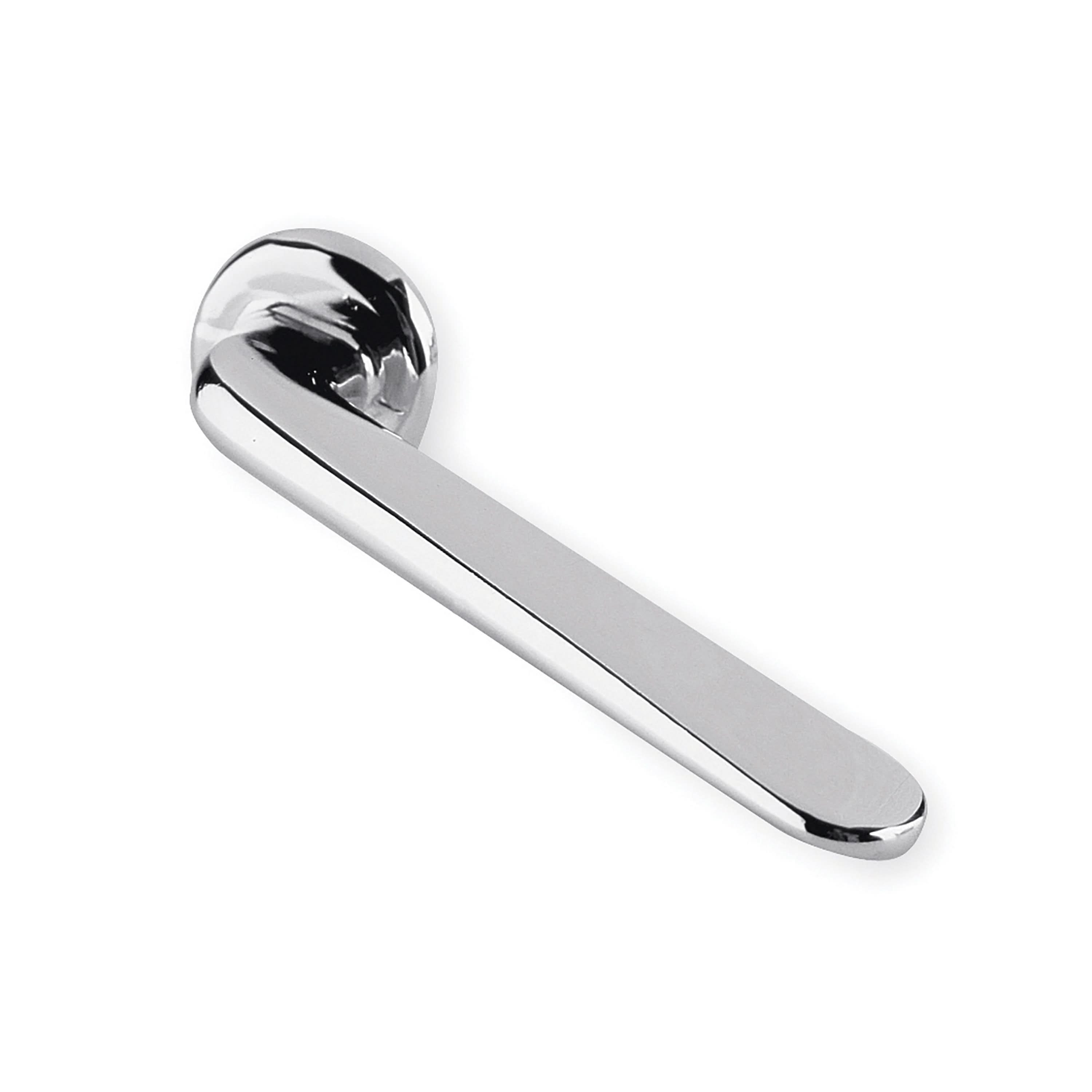 The Nuie Universal Toilet Lever Handle in chrome features a sleek, modern design with a smooth, rounded finish—a stylish upgrade for any bathroom and the perfect match for Nuie accessories.