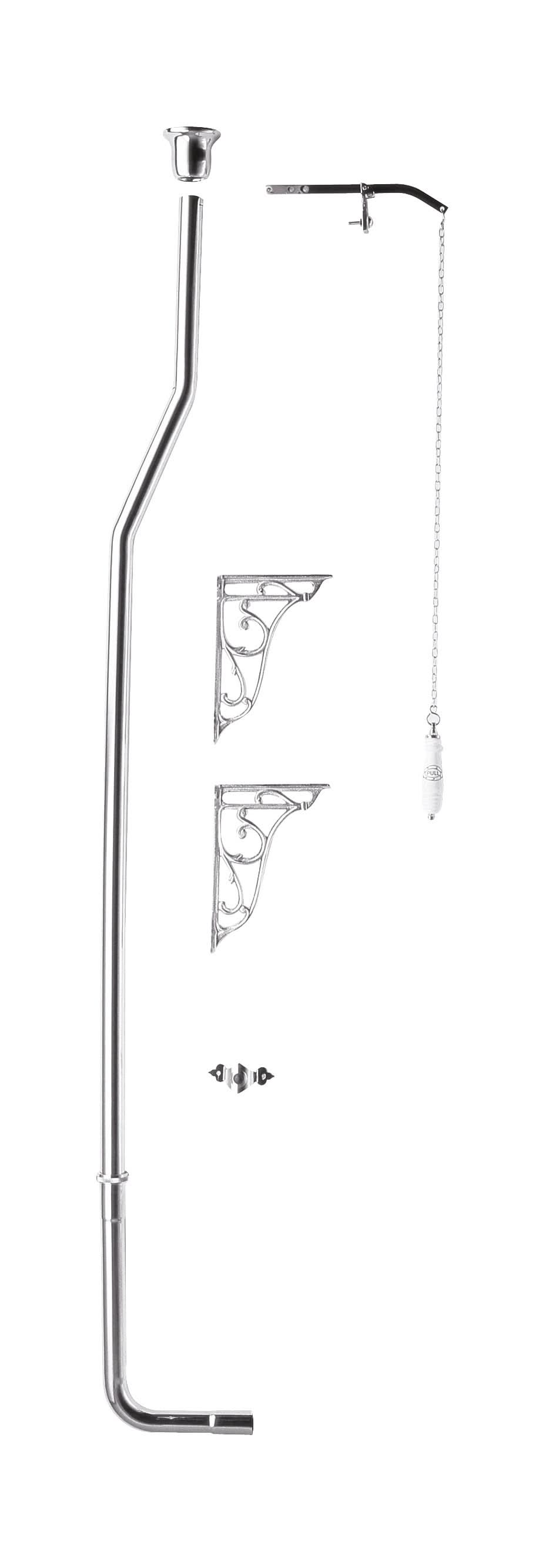 Nuie High Level Flush Pipe Pack - Chrome