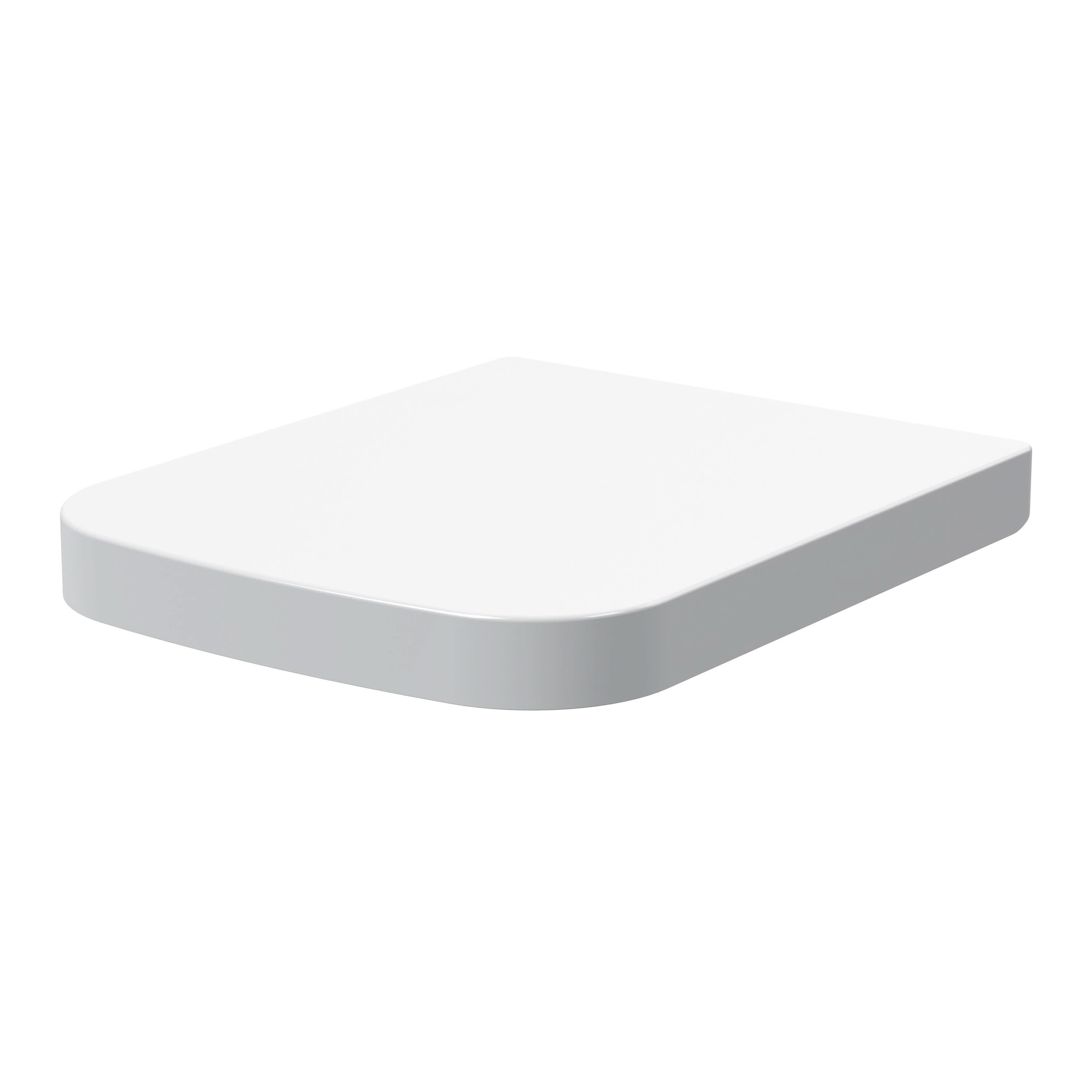 Nuie Square Wrapover Seat, White Square Soft Close Toilet Seat, Quick Release, Top and Bottom Fix, Fits Various Ceramics, Easy to Clean