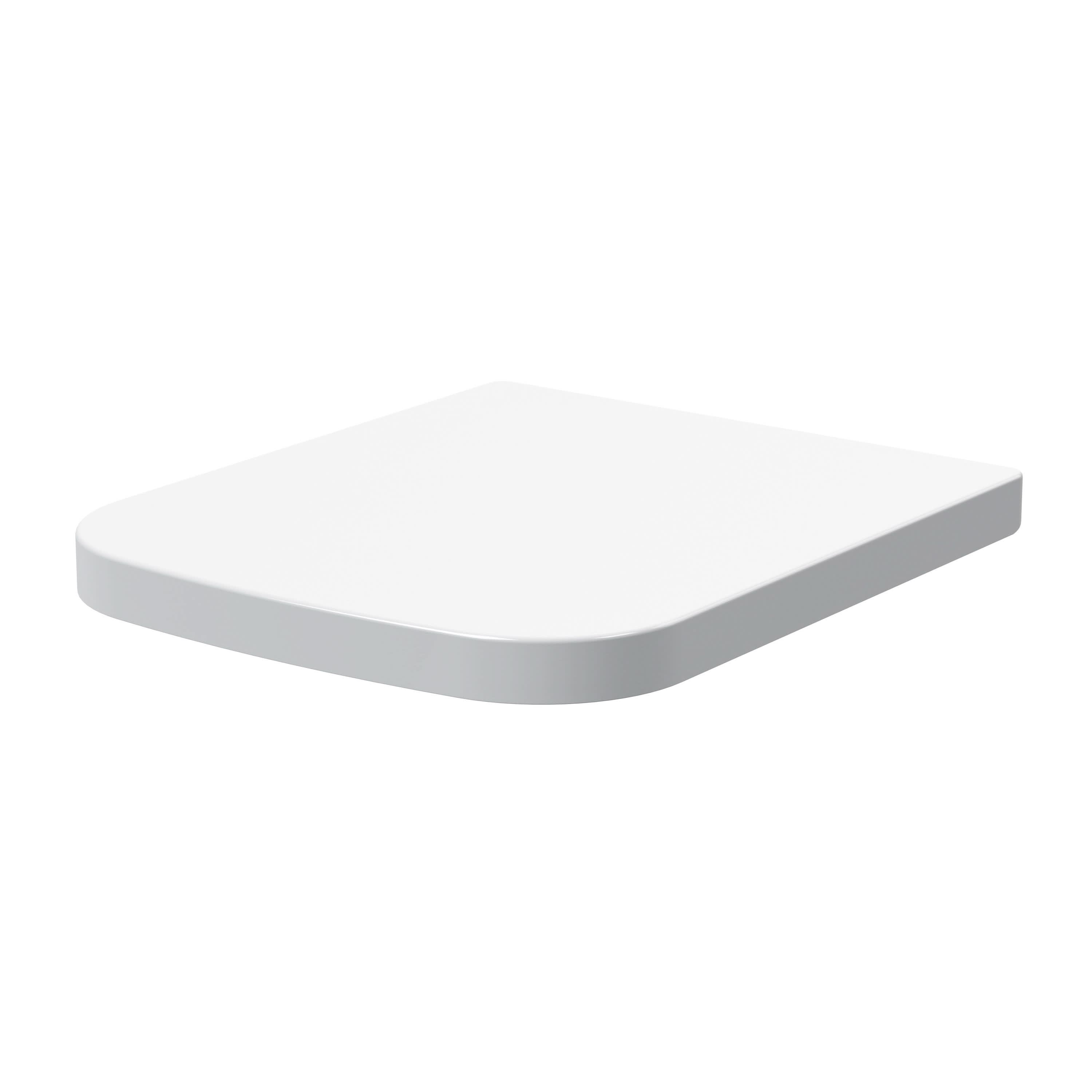 Nuie Square Wrapover Seat, White Square Soft Close Toilet Seat, Quick Release, Top and Bottom Fix, Fits Various Ceramics, Easy to Clean