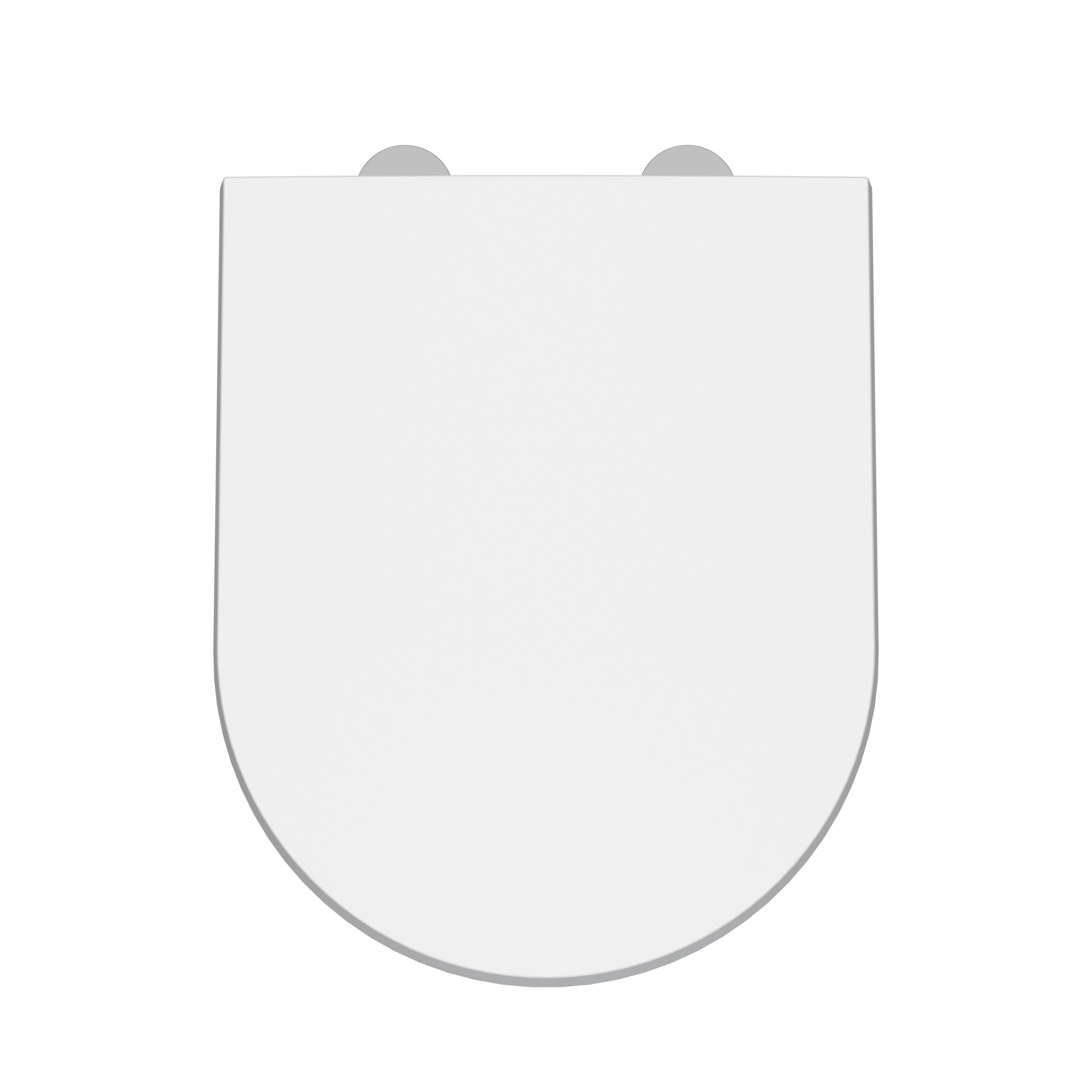 Nuie Asselby Soft Close Toilet Seat With Quick Release Hinges - White