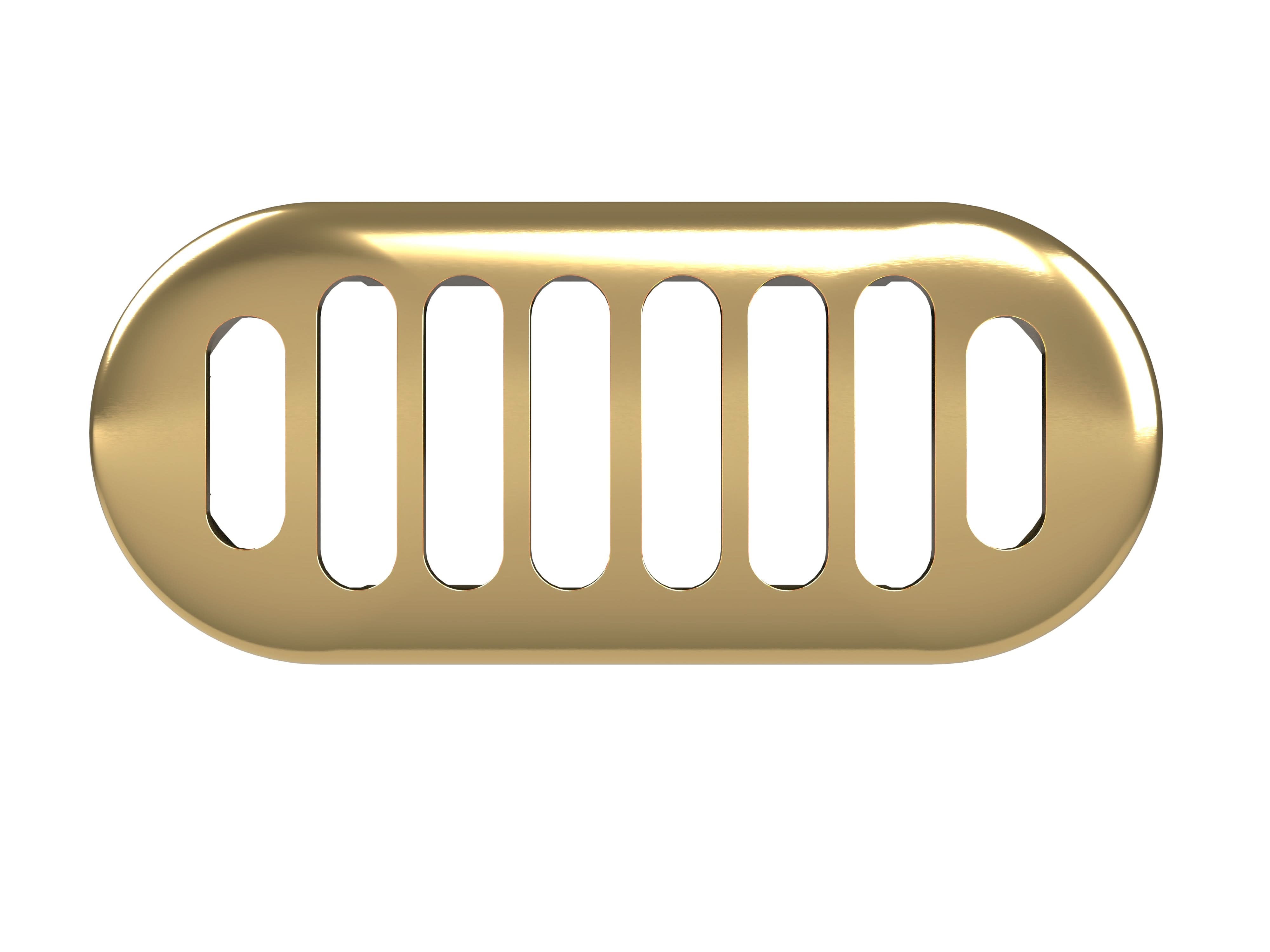Old London Chancery Round Overflow Cover, Brass Built Basin Accessory for Sink Bowl, Fits Bowl Sinks for the Bathroom in Luxury Brushed Brass Finish, 50x26mm
