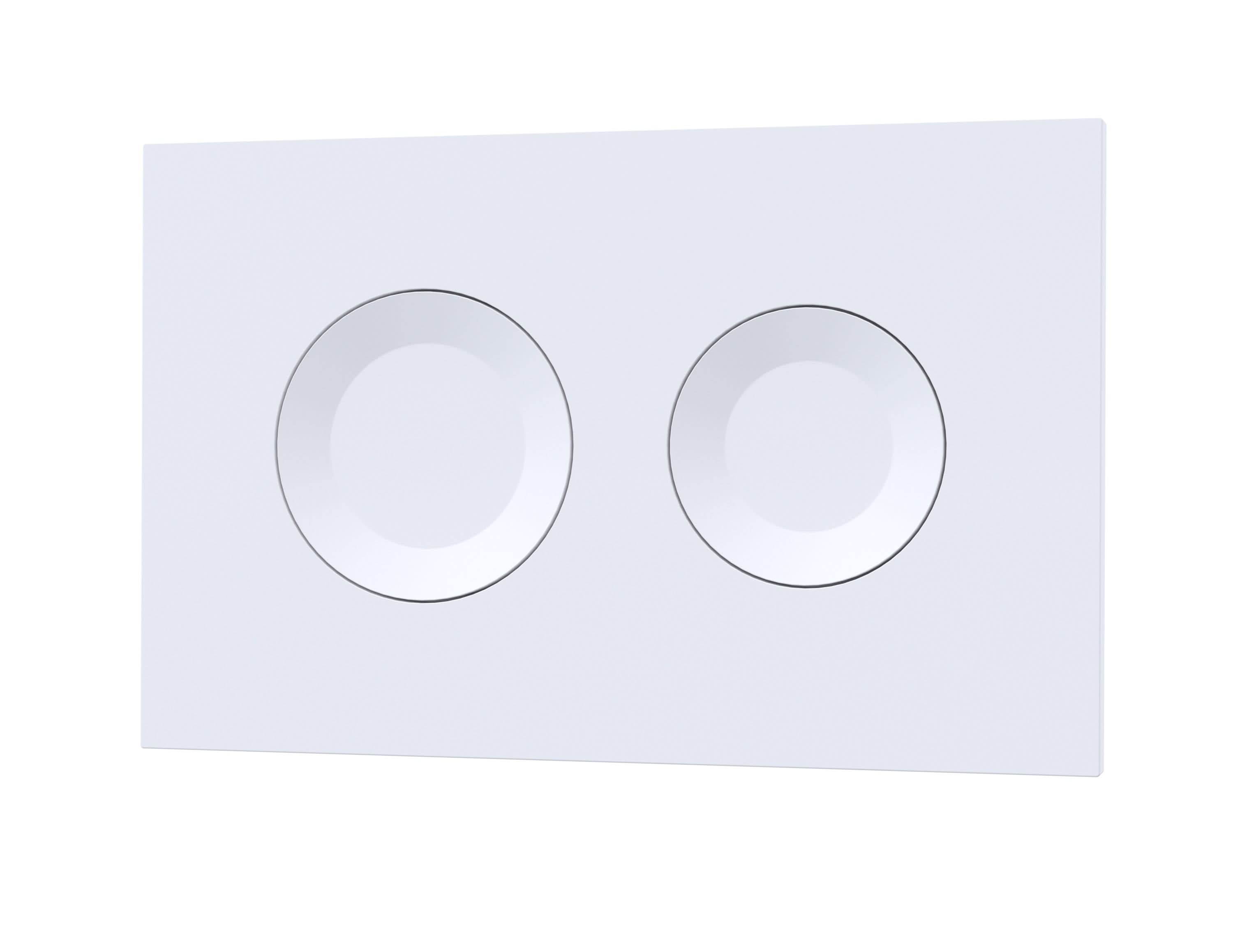Nuie Round Dual Flush Push Button, Concealed Toilet Flush Button for Wall Hung Toilets, Luxury Accessories in White