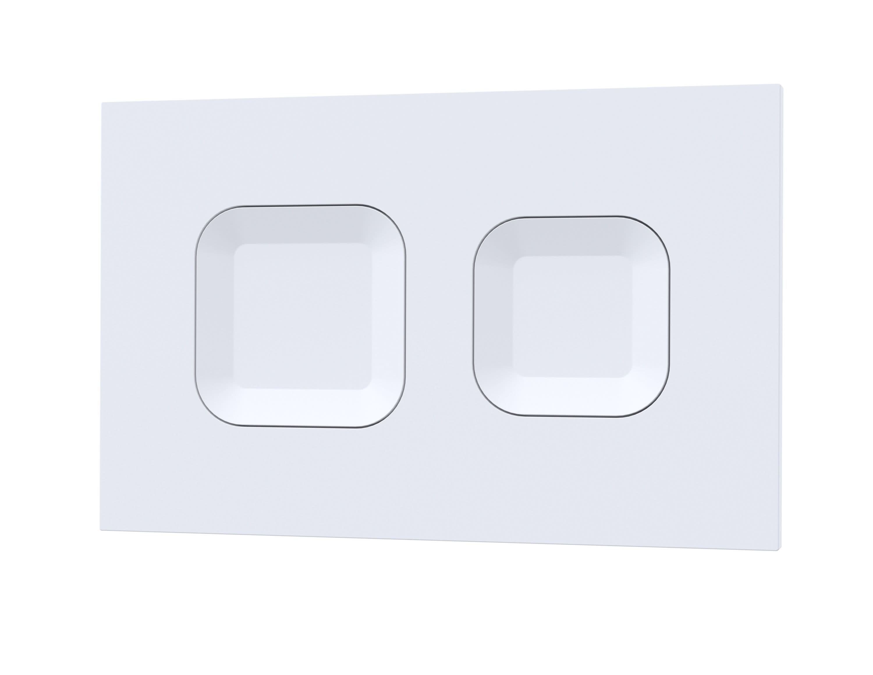 Nuie Square Dual Flush Push Button, Modern Toilet Flush Wall Button for Concealed Cisterns, Stylish Accessories in Matt White