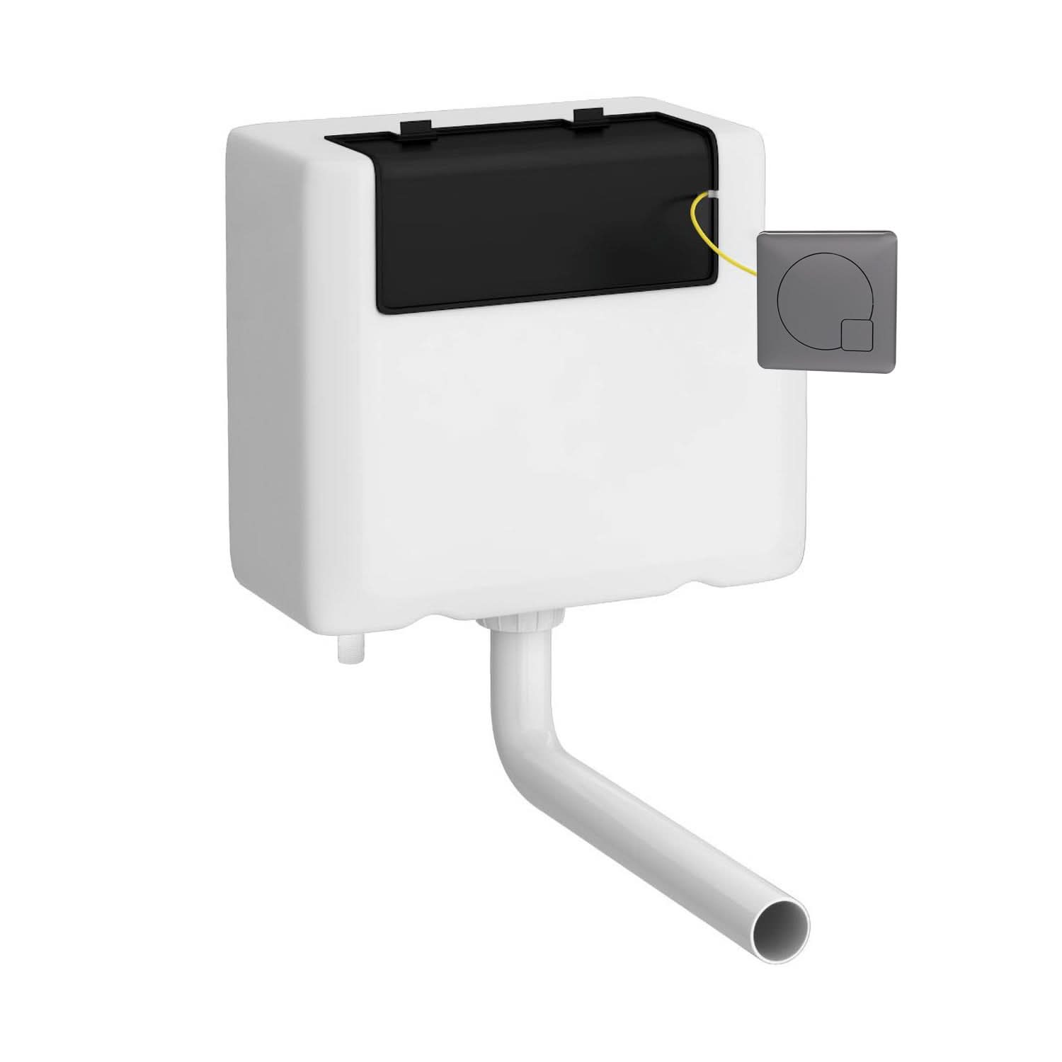 Nuie Universal Concealed Toilet Cistern With Flush Plate - White