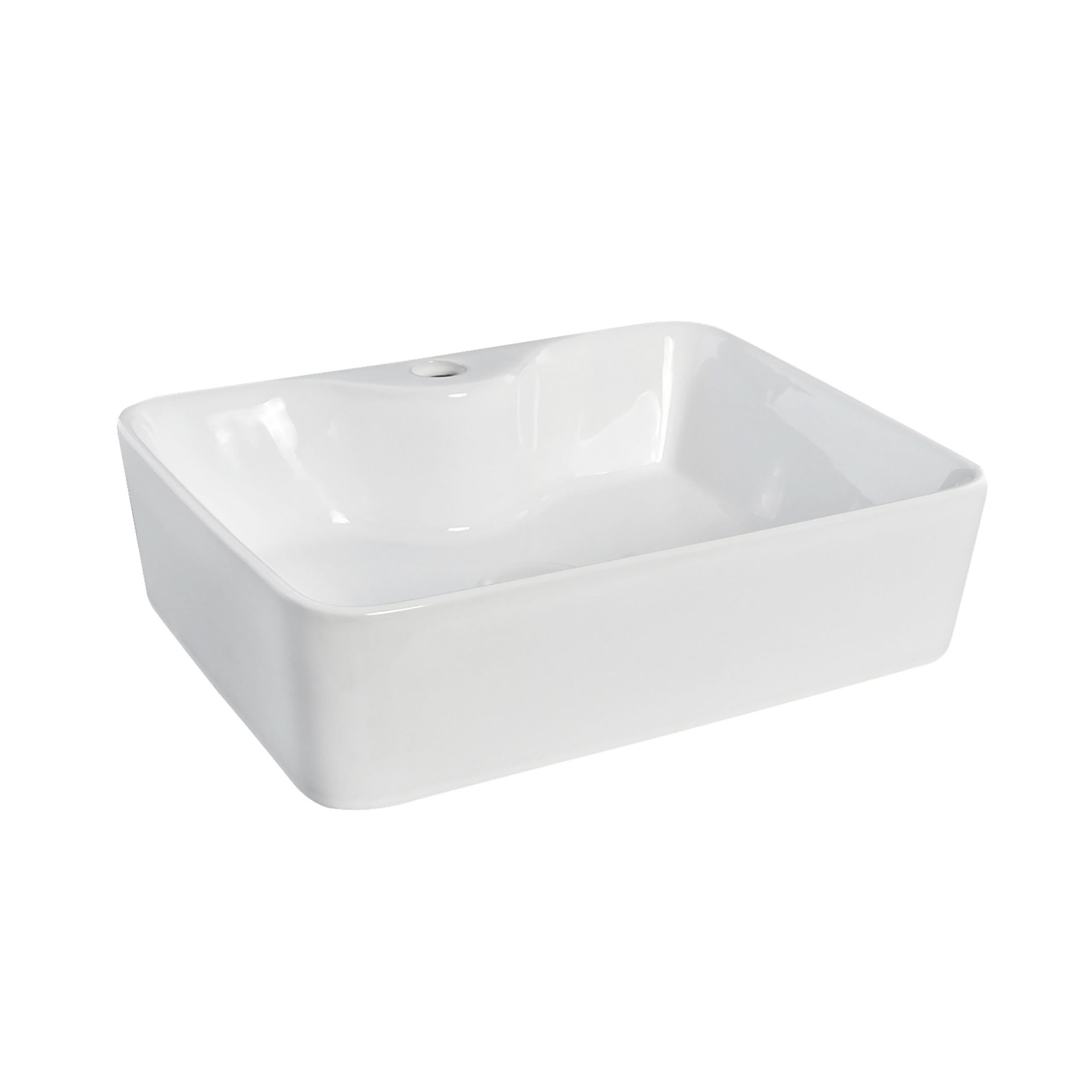 Nuie 485mm Sit-On Countertop Basin - 1 TH - White