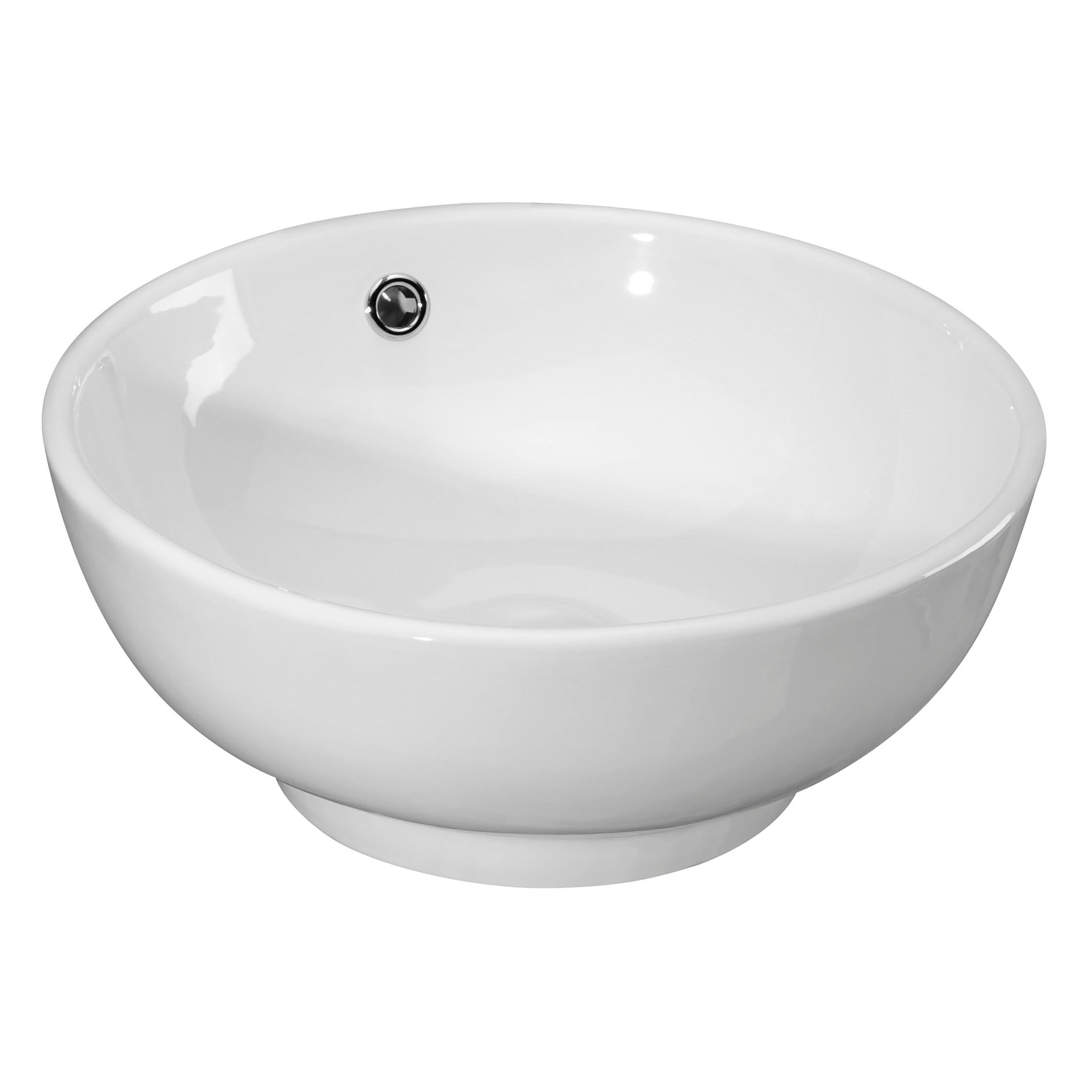 Nuie 410mm Sit-On Countertop Basin - No TH - White