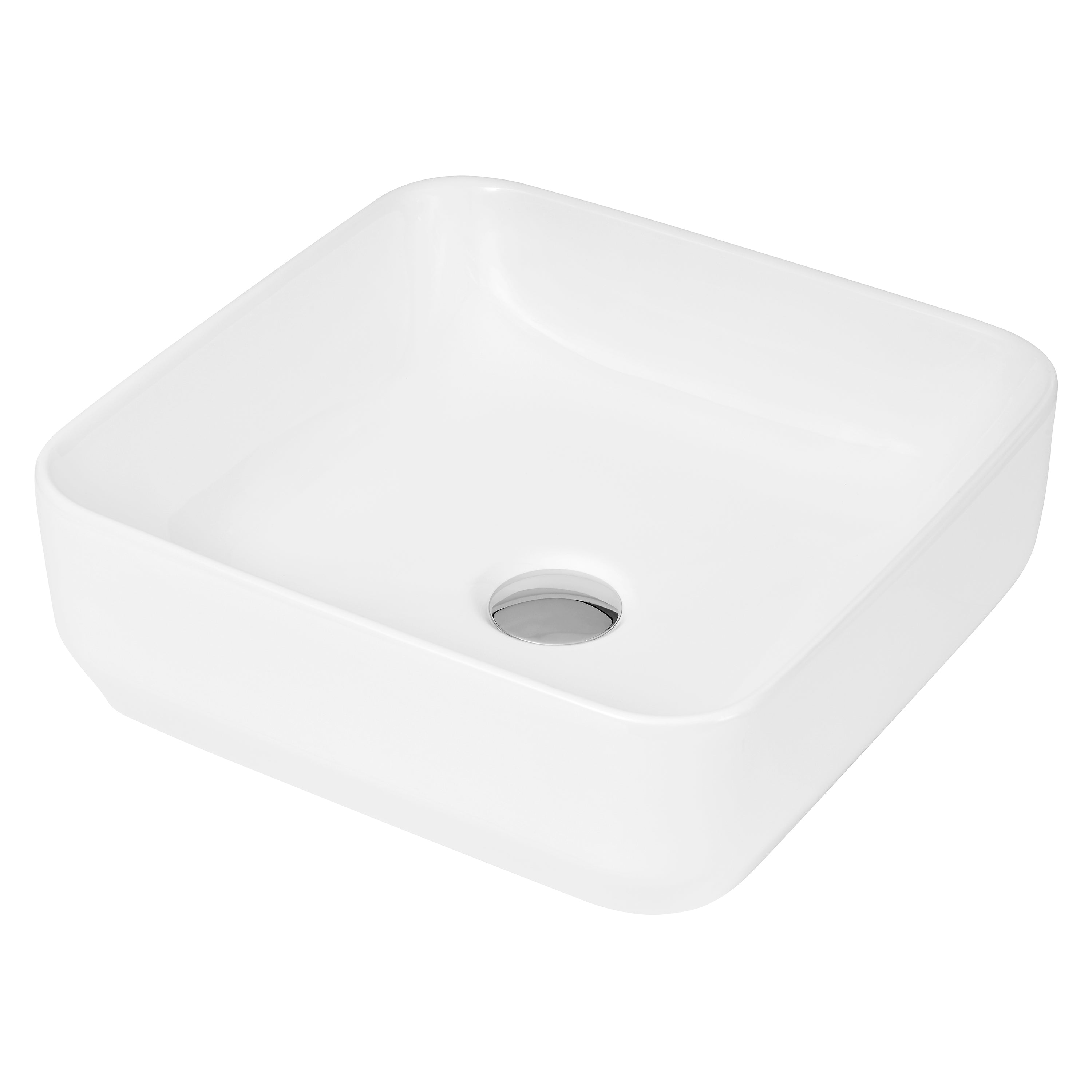 Nuie 365mm Square Sit-On Countertop Basin - No TH - White