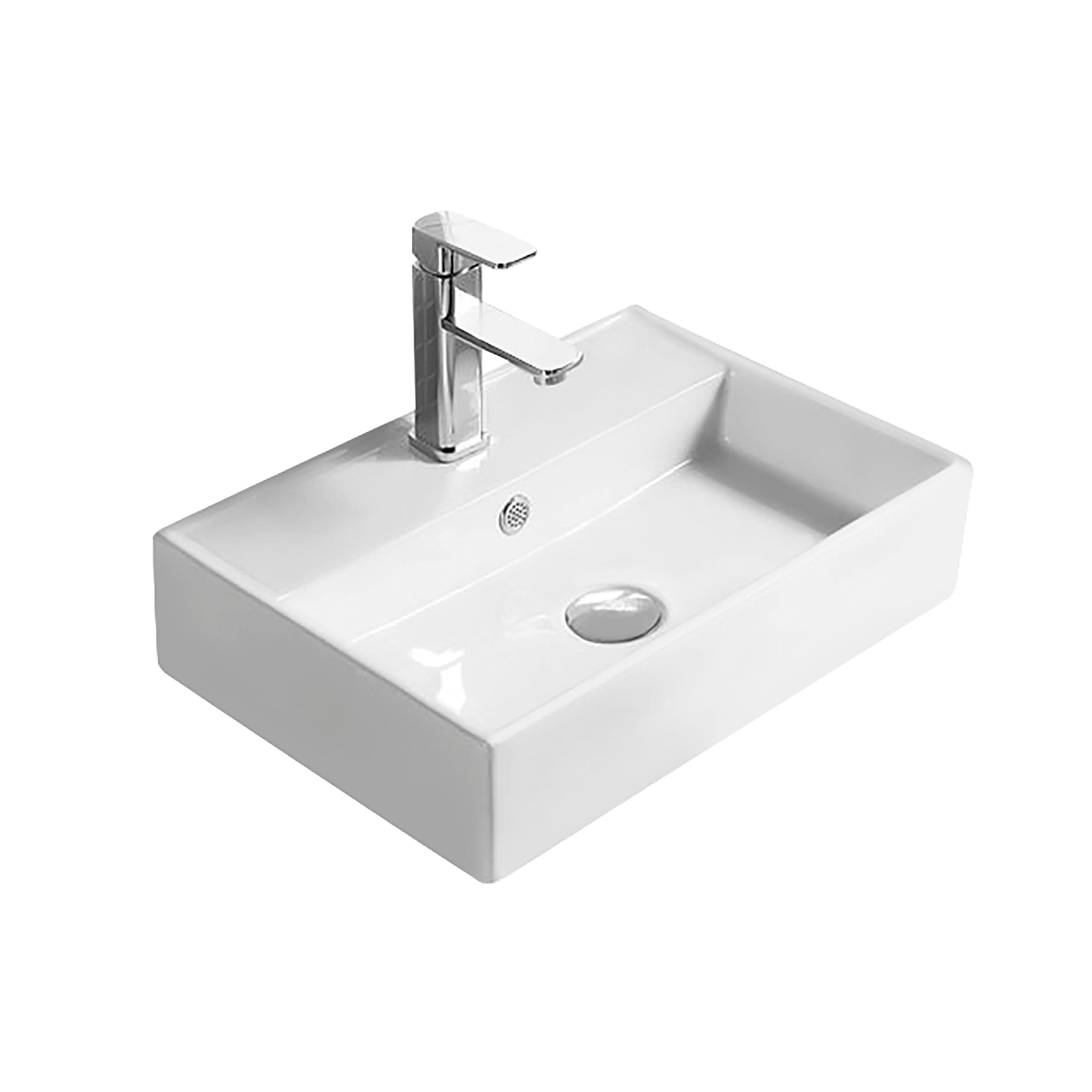 Nuie 500mm Sit-On Countertop Basin - 1 TH - White