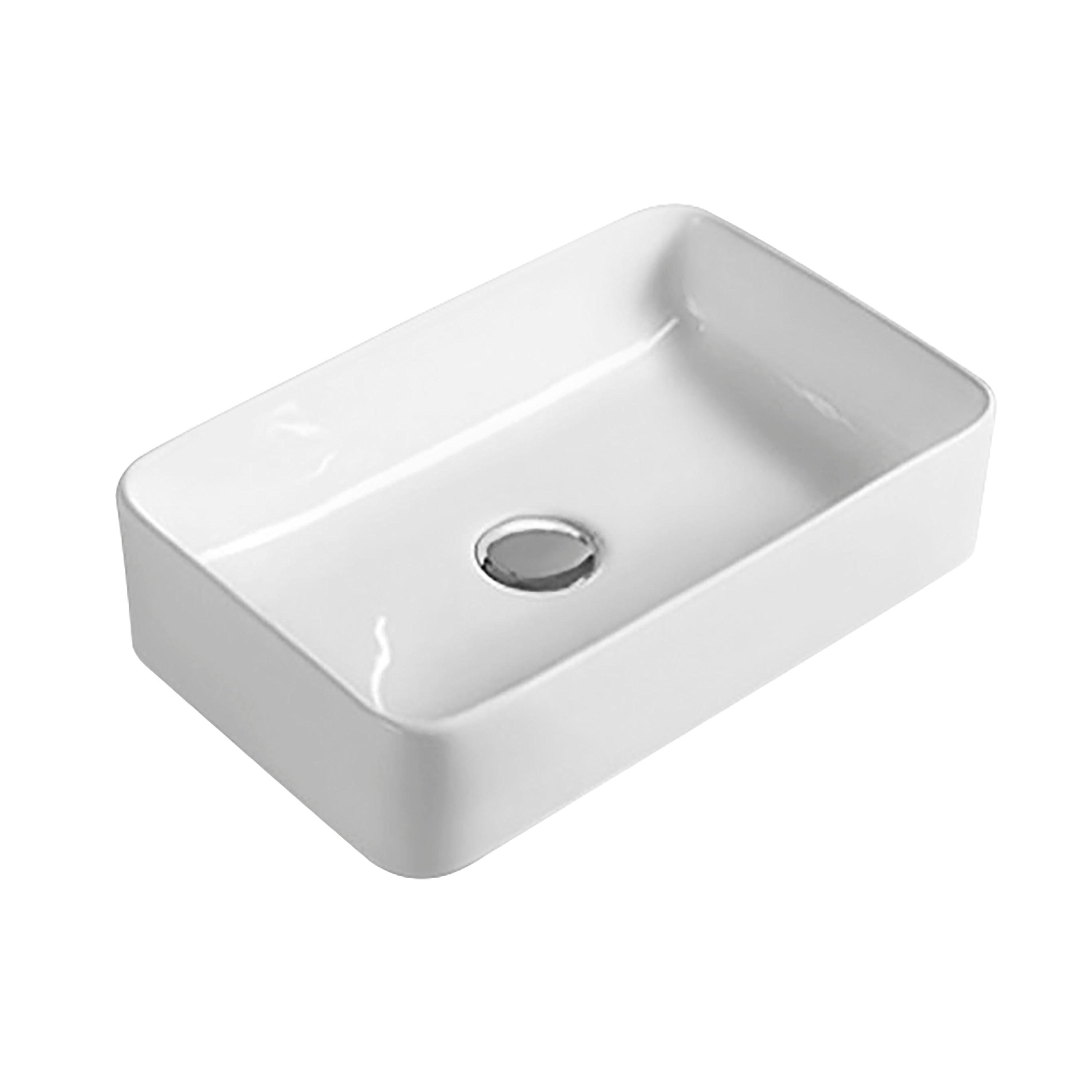 Nuie 365mm Sit-On Countertop Basin - No TH - White
