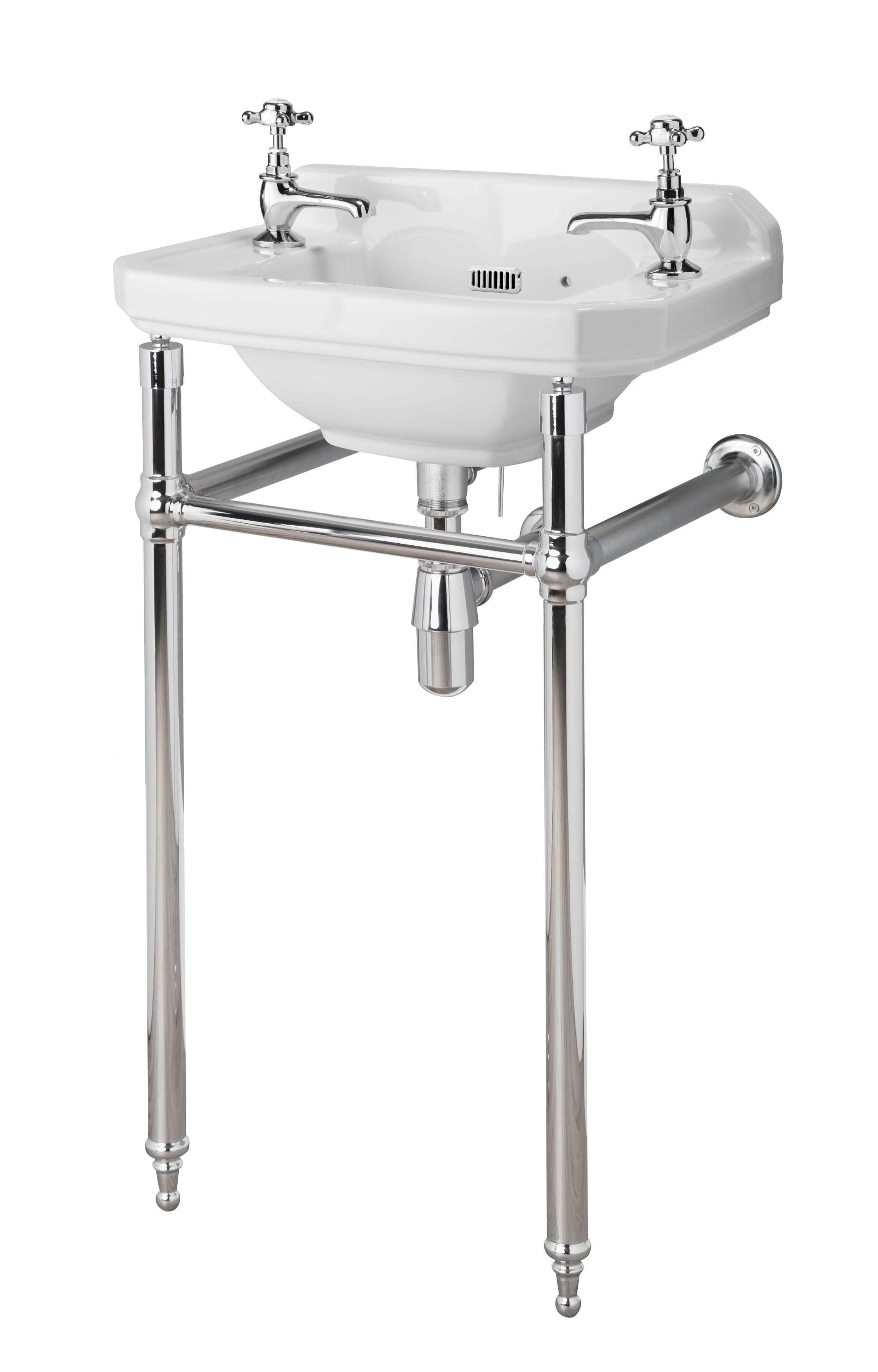Old London Richmond Washstand, Adjustable Durable, Easy-Install Basin Support for Traditional Toilet Accessory, Chrome