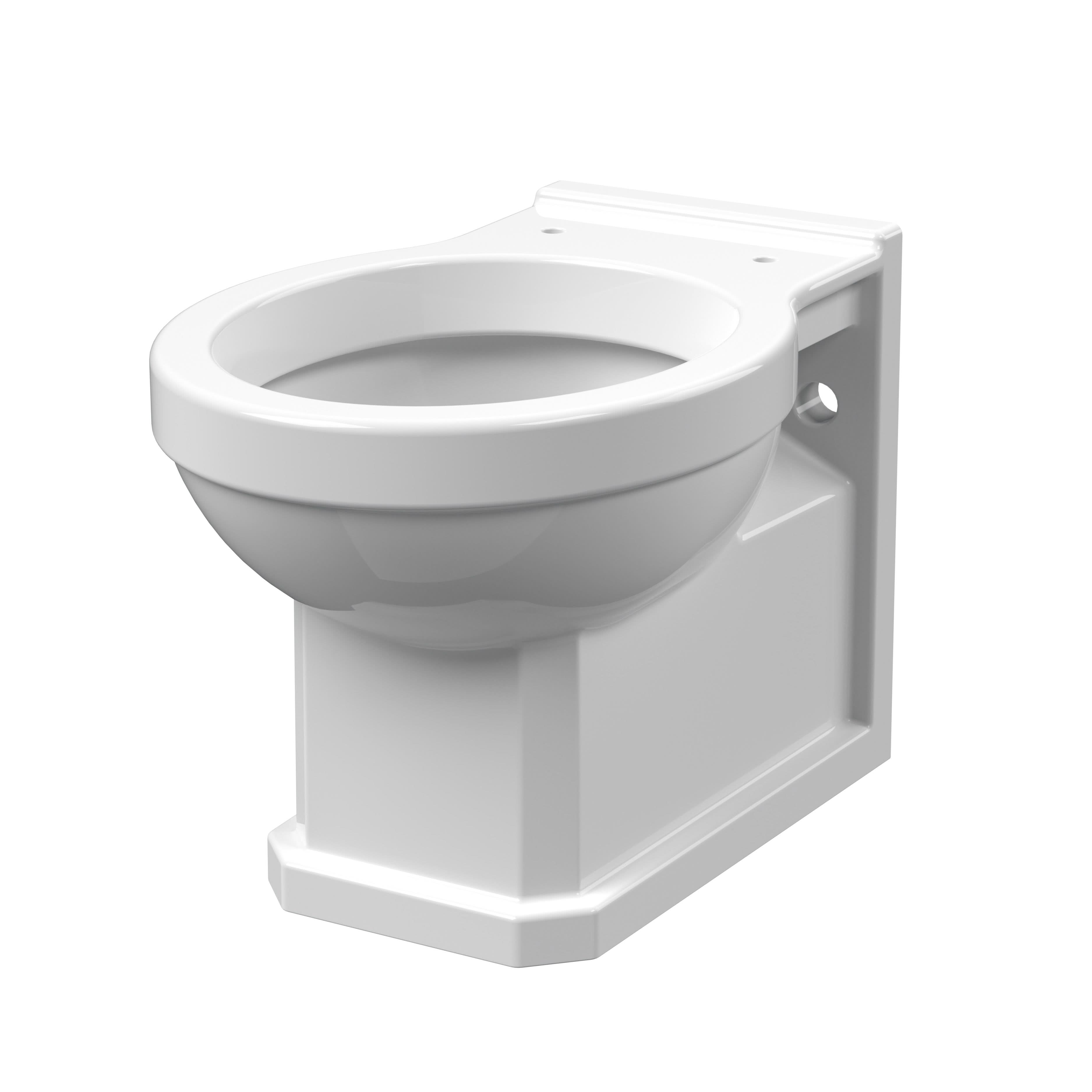 The Nuie Carlton Wall Hung Toilet - White by Nuie is a ceramic, wall-mounted sanitaryware with a modern, minimalist design, shown here against a plain white background.