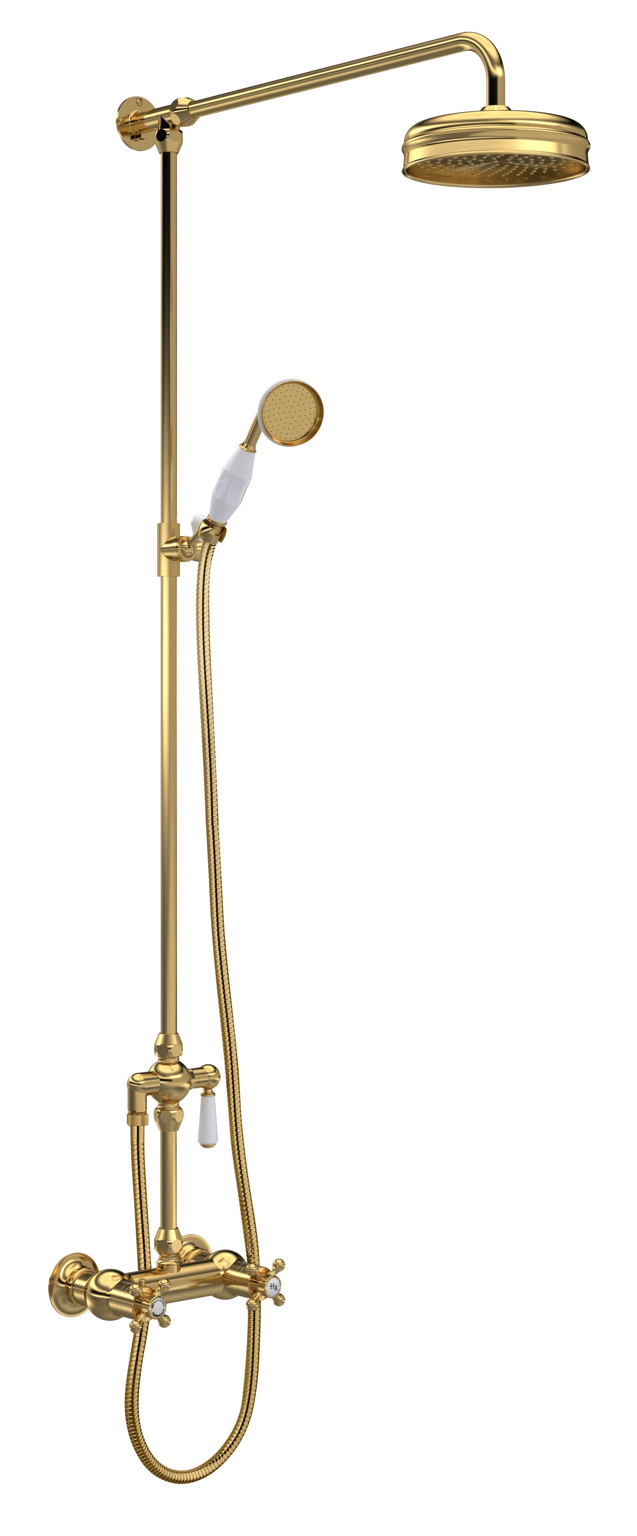 Old London Shower Kits Traditional Thermostatic Shower Valve & Kit, Ideal for Traditional Showers & Stylish Bathrooms, Brushed Brass