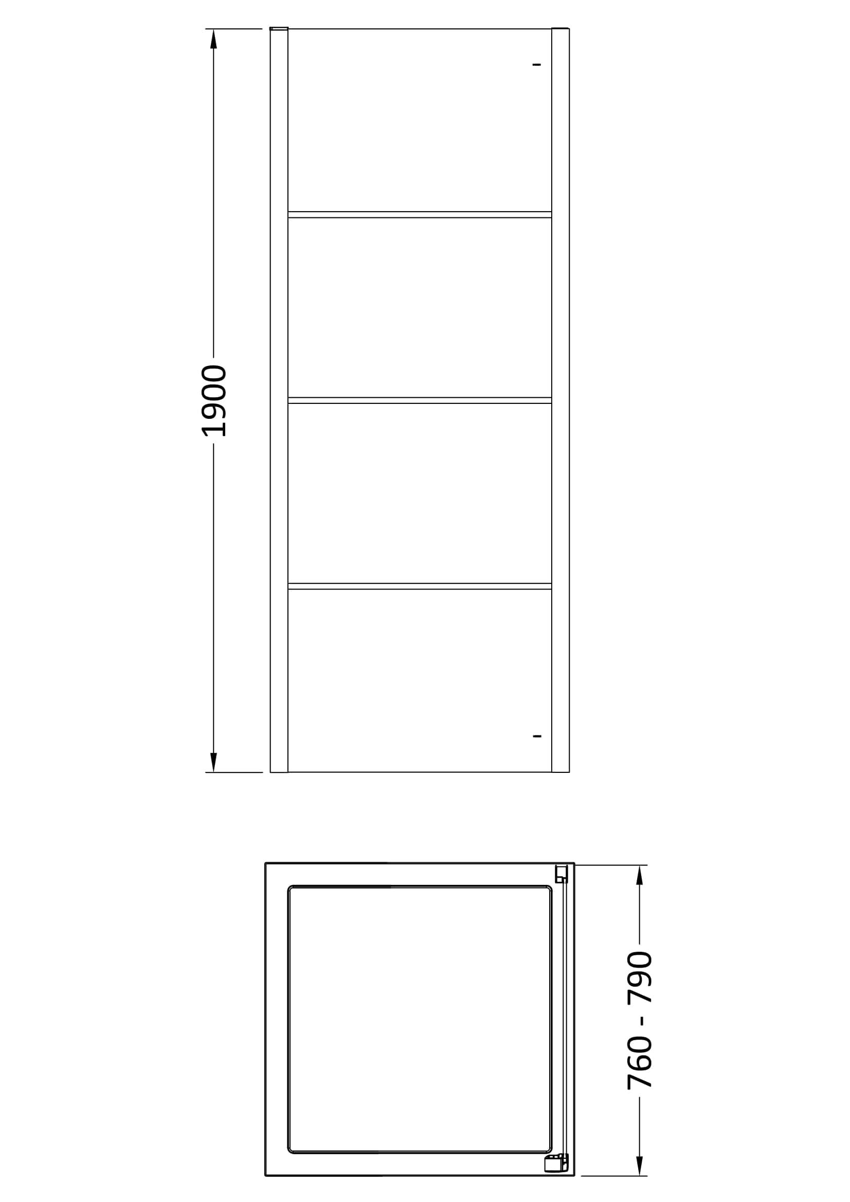 Hudson Reed Apex 800mm Side Panel & 8mm Glass, Reversible Design, Suitable for Use with Hinged or Sliding Doors, Matt Black