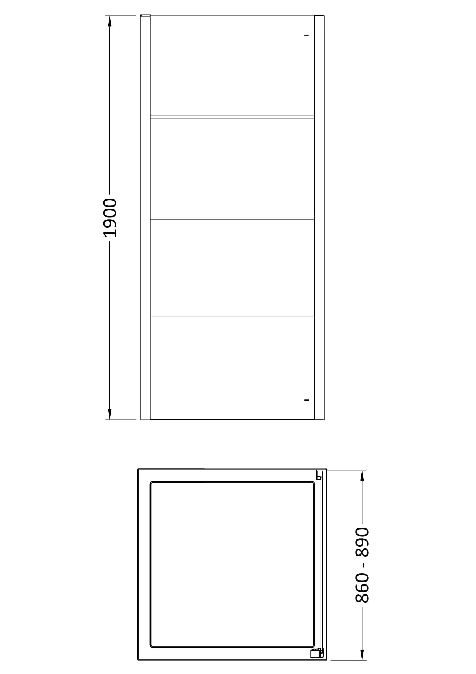 Hudson Reed Apex 900mm Side Panel & 8mm Glass, Reversible Design, Suitable for Use with Hinged or Sliding Doors, Matt Black