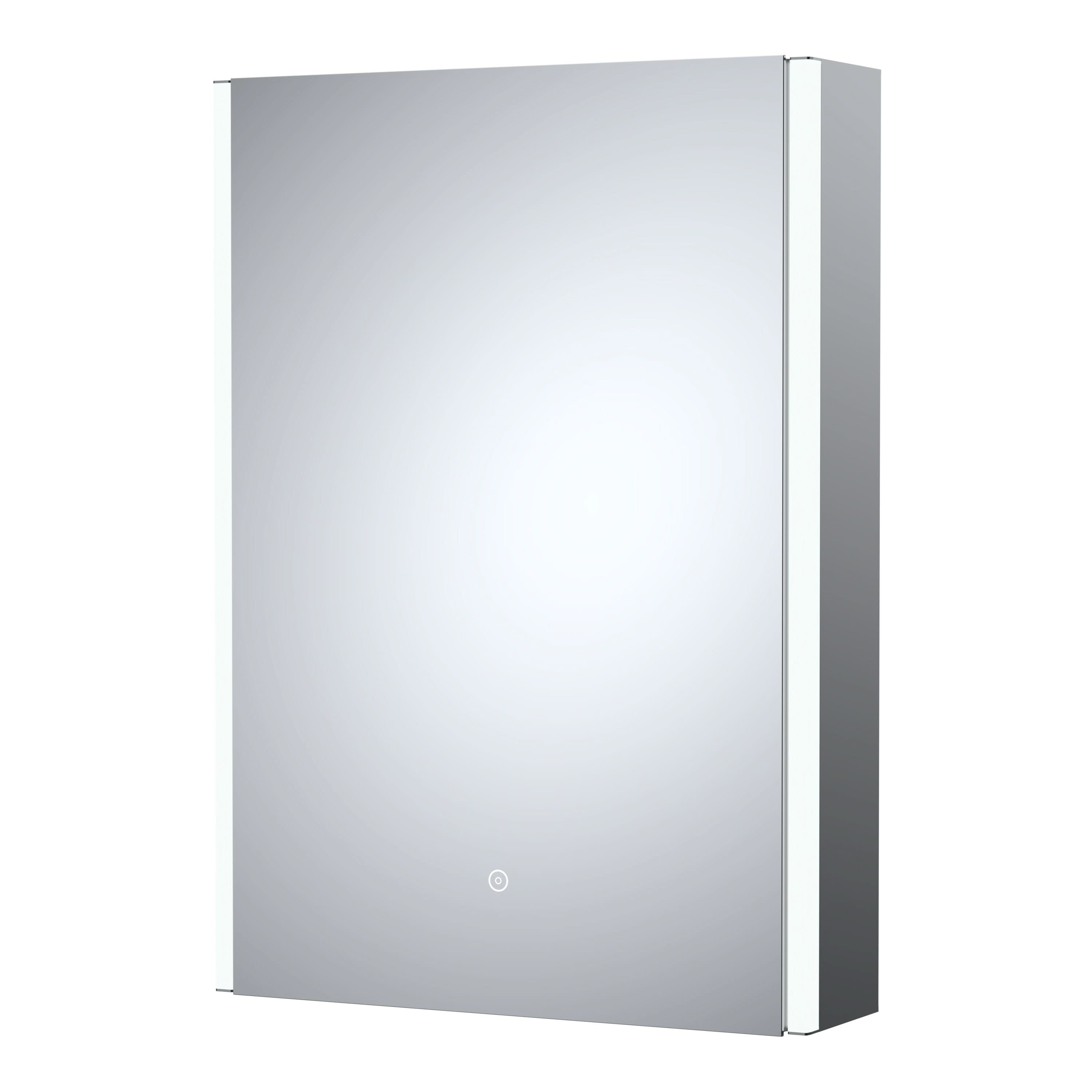 Nuie Meloso Illuminated Mirror Cabinet With Shaver Socket - 700mm x 500mm - Clear
