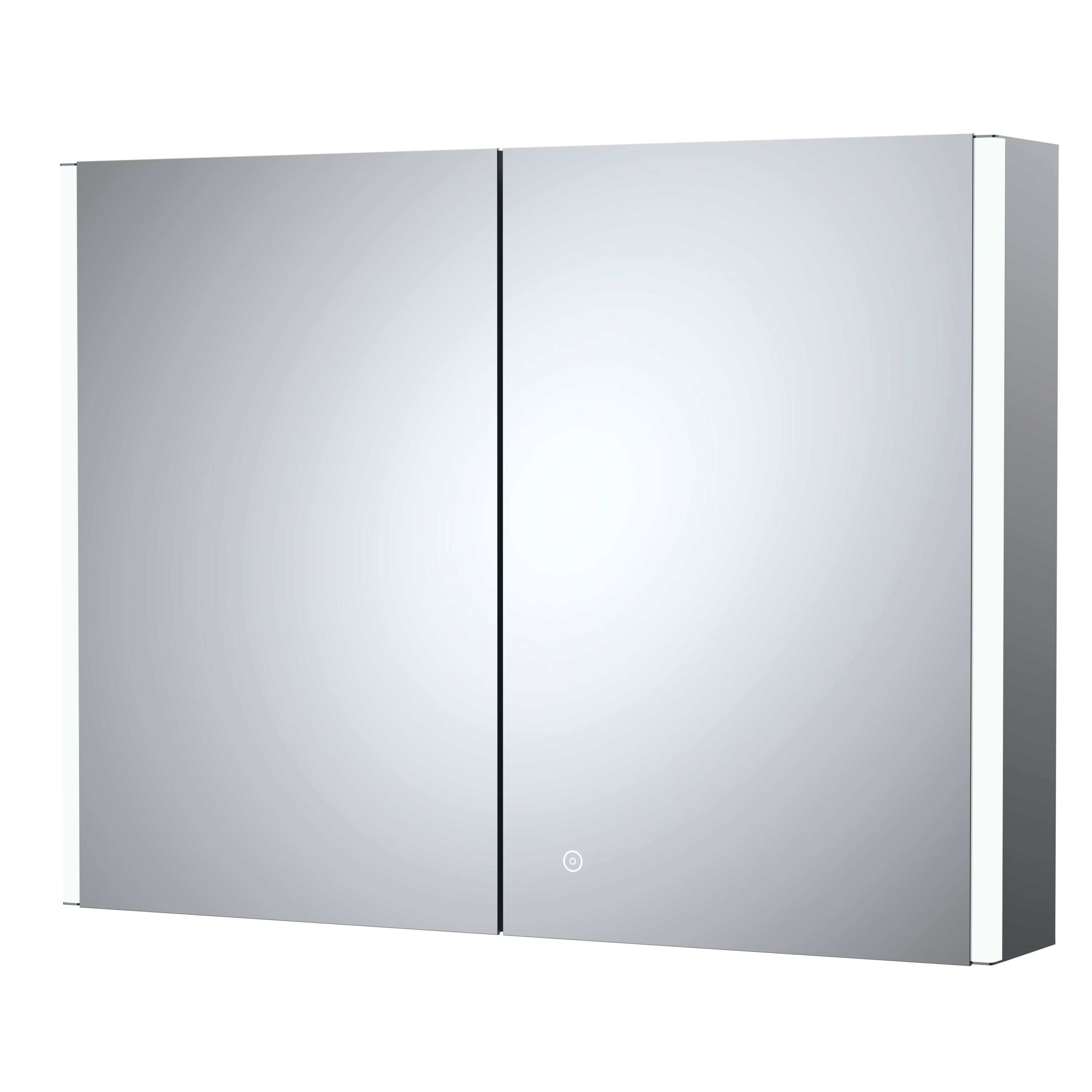 Nuie Meloso Illuminated Mirror Cabinet With Shaver Socket - 600mm x 800mm - Clear