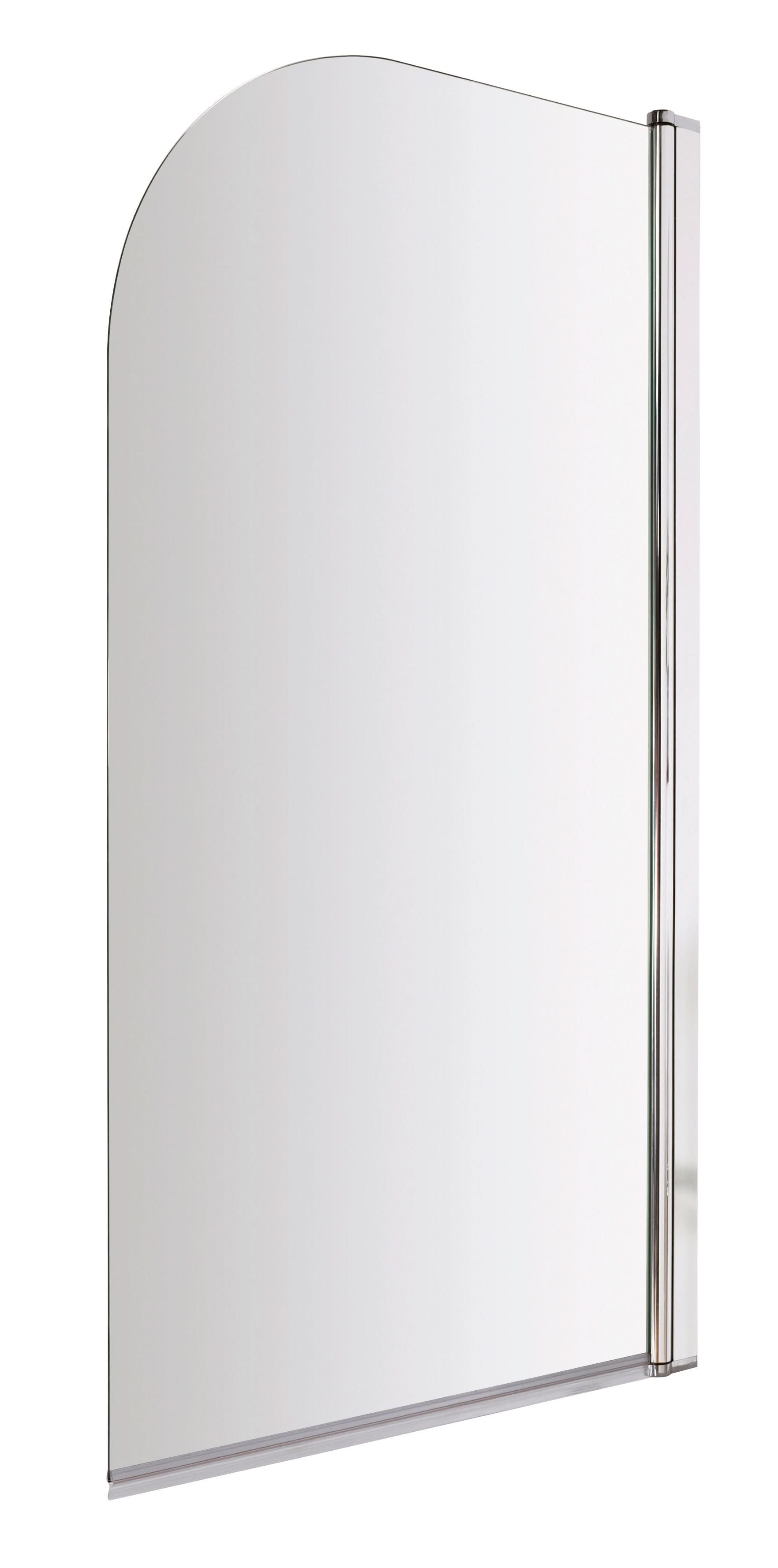 Nuie Pacific Round Top Hinged Shower Bath Screen - 1430mm x 785mm - Polished Chrome