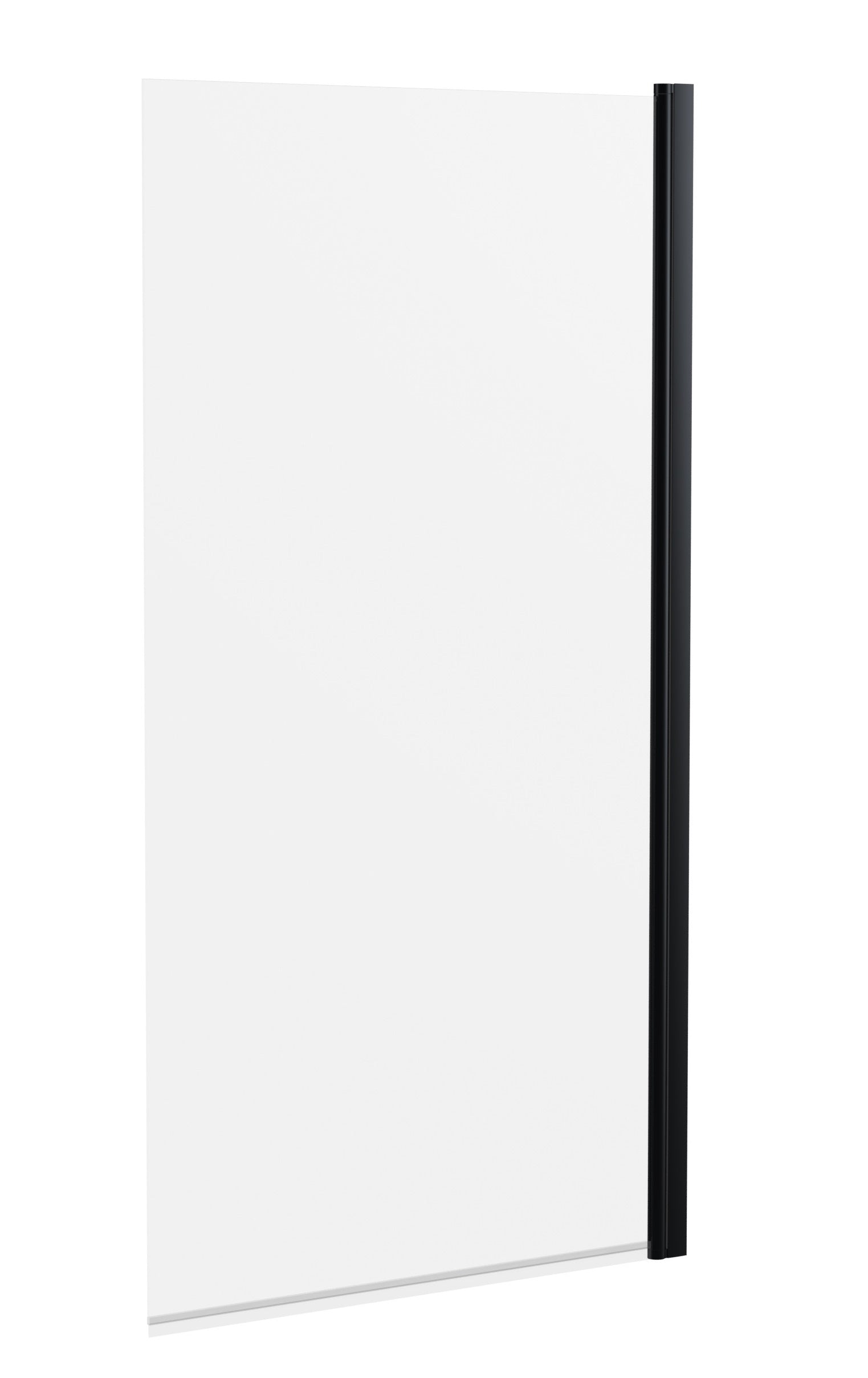 Nuie Pacific Hinged Shower Bath Screen - 1430mm x 785mm - Matt Black