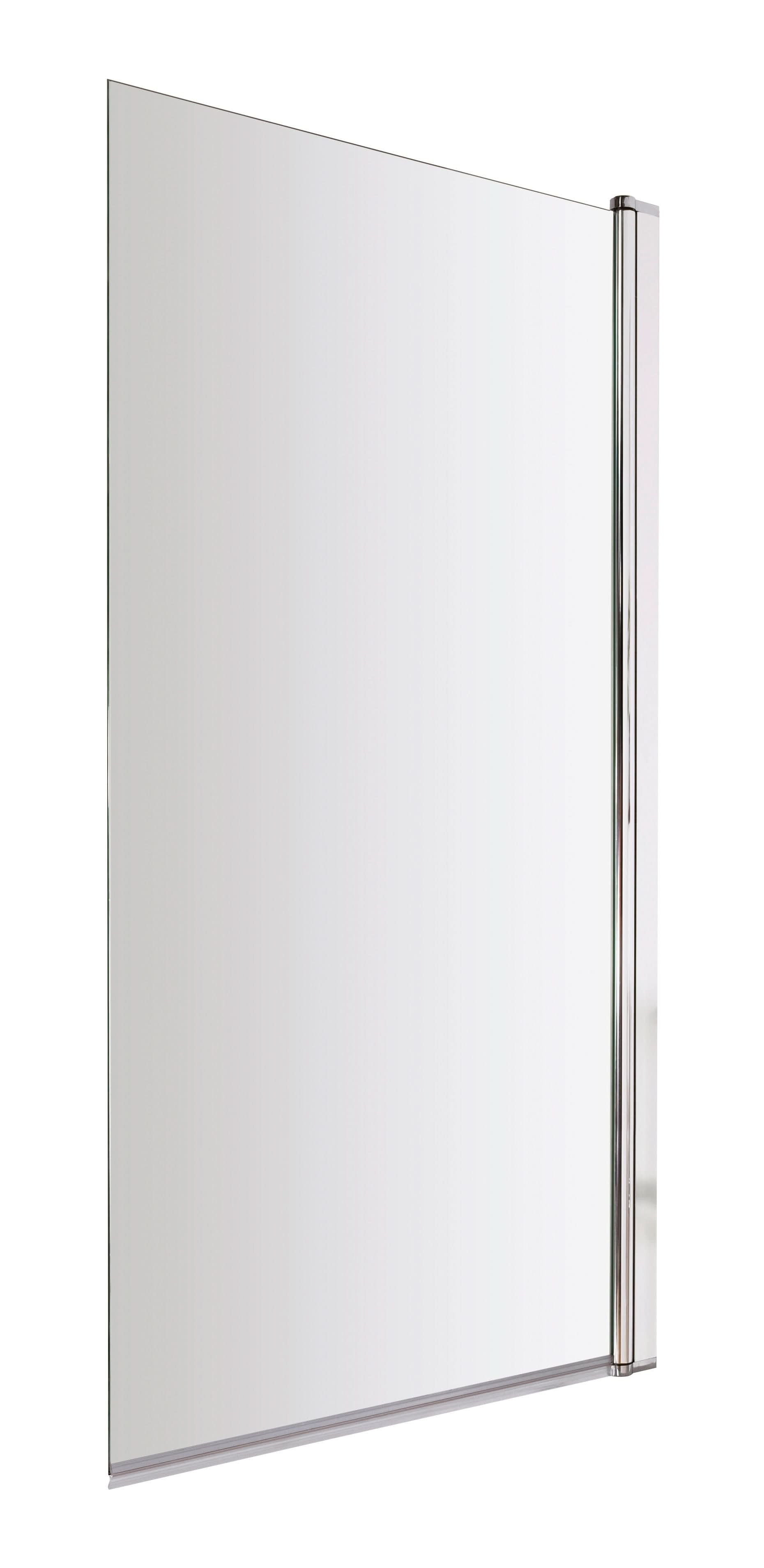 Nuie Pacific Square Hinged Shower Bath Screen - 1430mm x 785mm - Polished Chrome