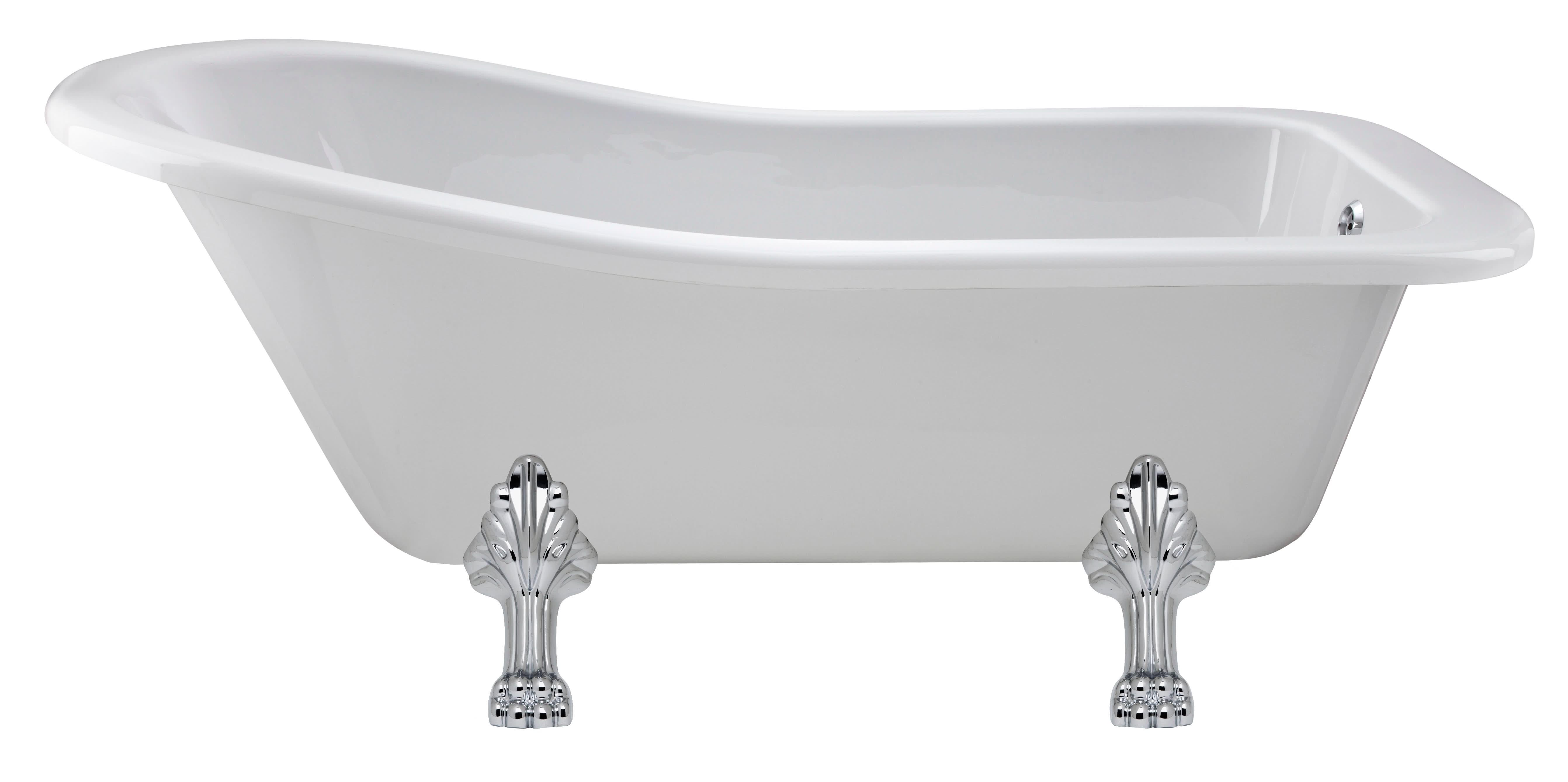 Old London Brockley Freestanding Bath Tub with Pride Leg Set, Durable Double Ended Traditional Bathroom Style in White, 1500mm