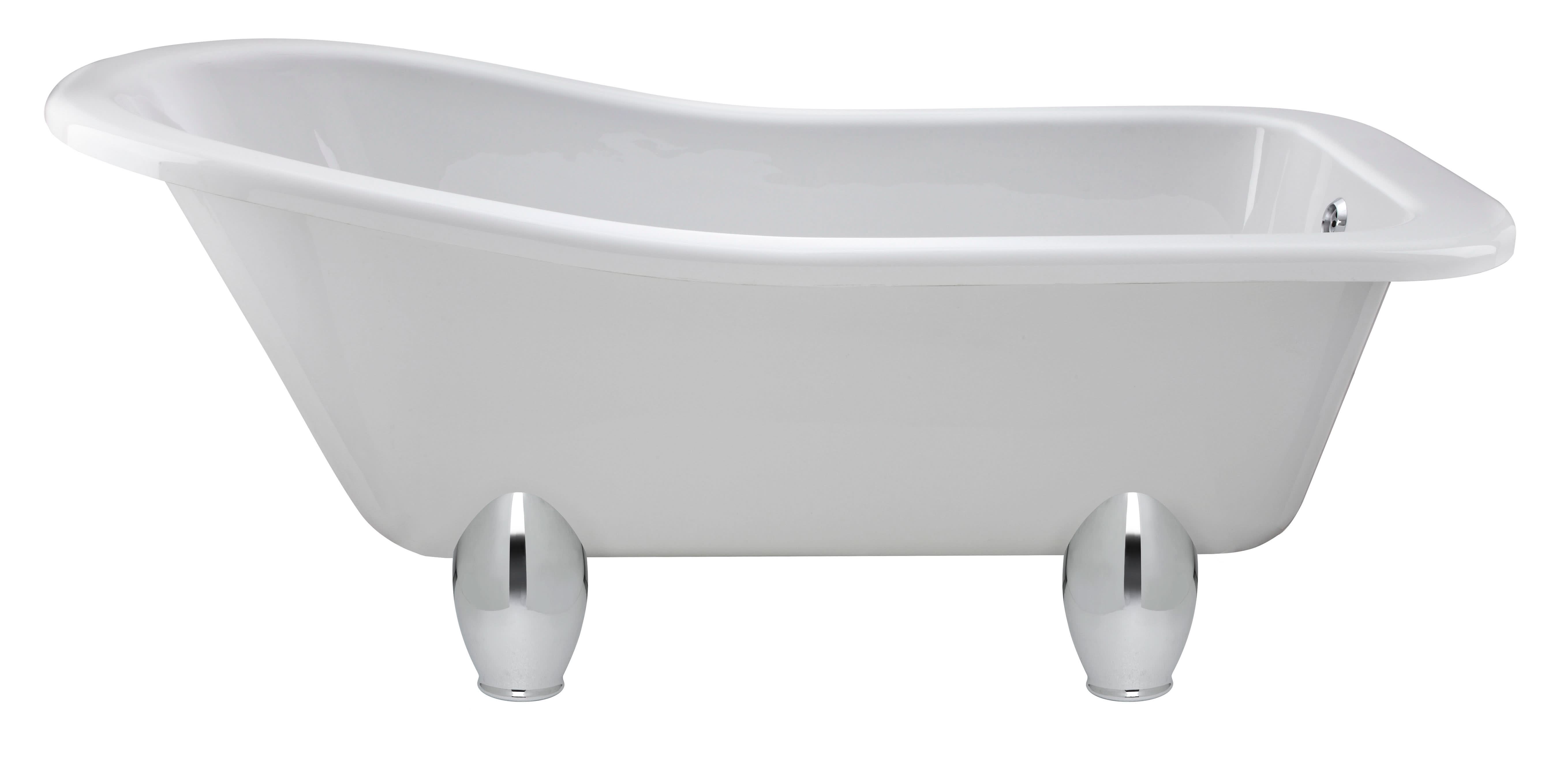 Old London Brockley Freestanding Bath Tub with Deacon Leg Set, Durable Single Ended Traditional Bathroom Style in White, 1700mm