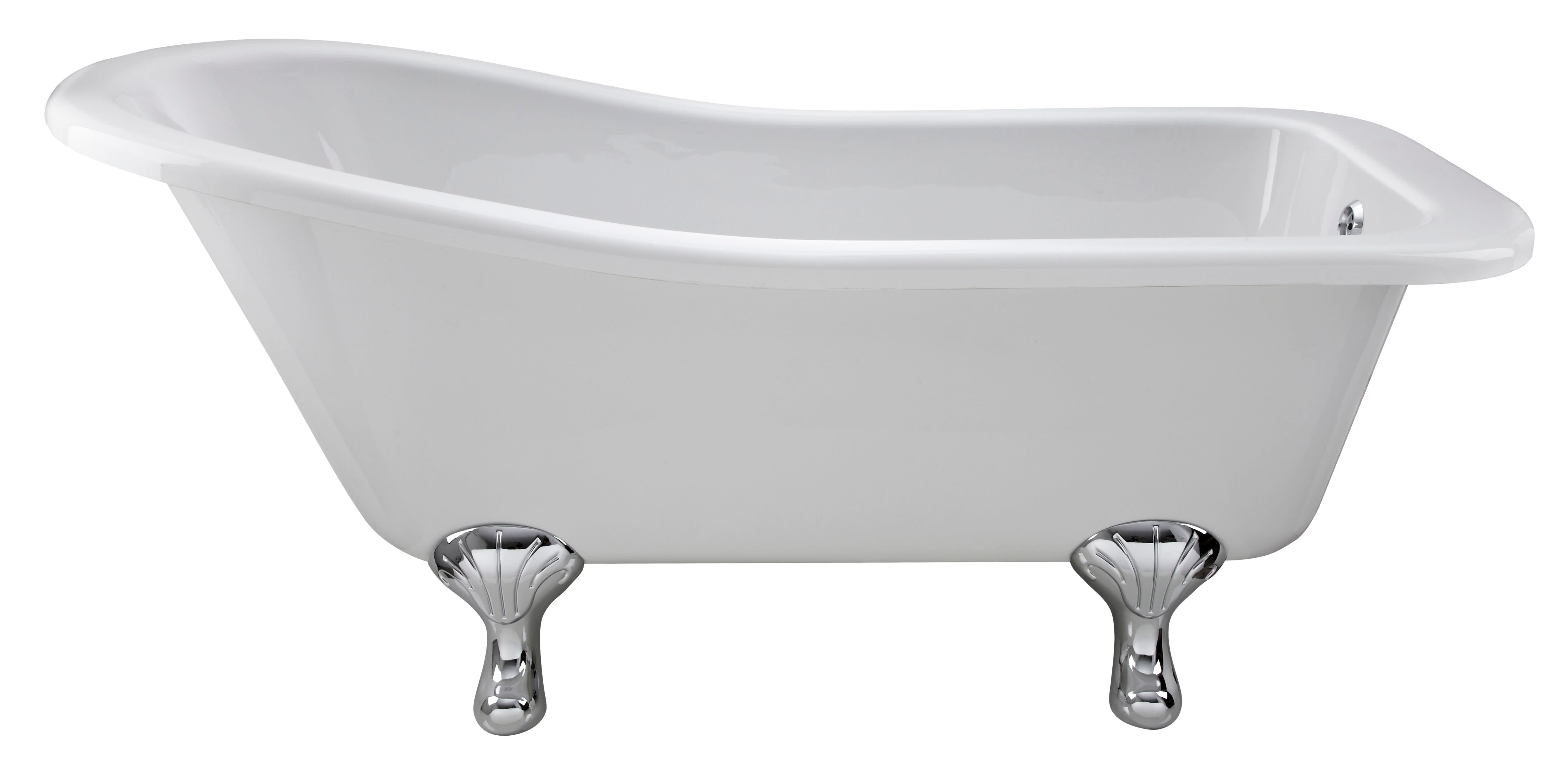 Old London Brockley Freestanding Bath Tub with Corbel Leg Set, Durable Single Ended Traditional Bathroom Style in White, 1700mm
