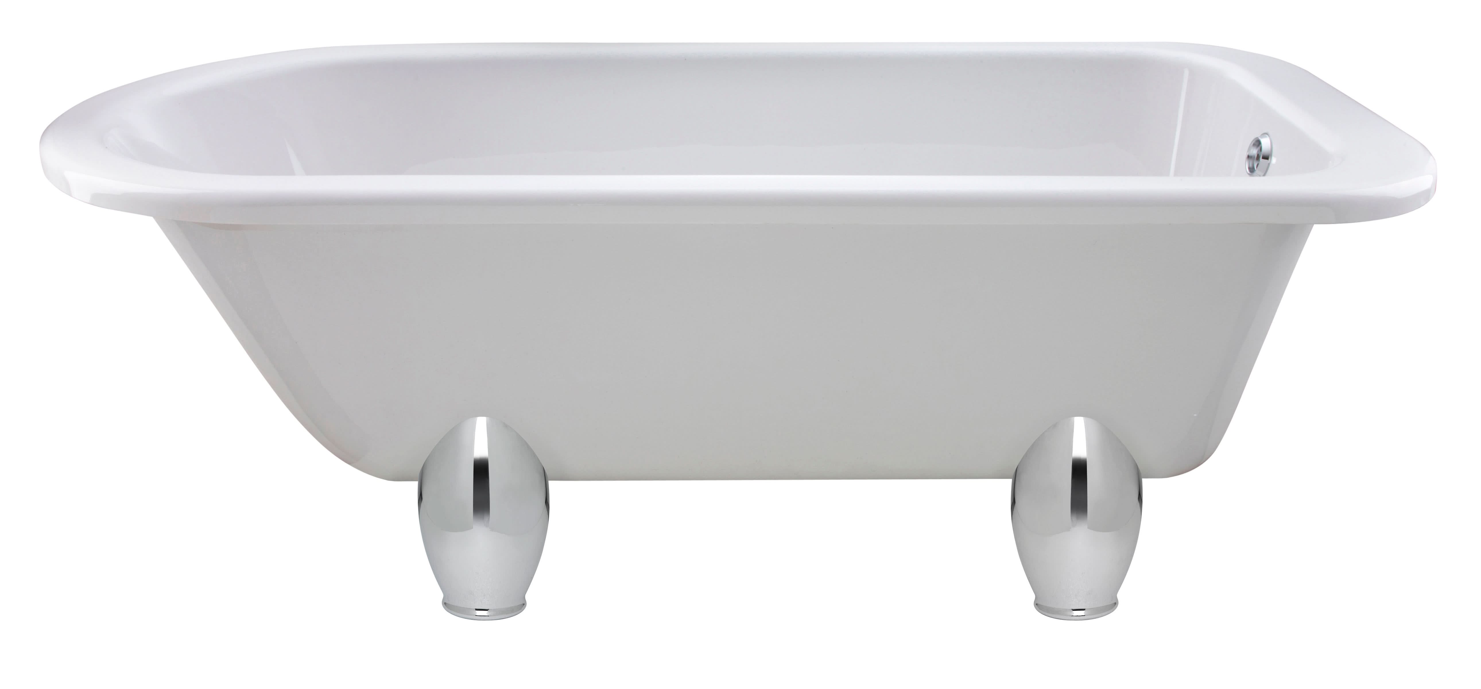 Old London Barnsbury Freestanding Bath Tub with Deacon Leg Set, Durable Single Ended Traditional Bathroom Style in White, 1700mm