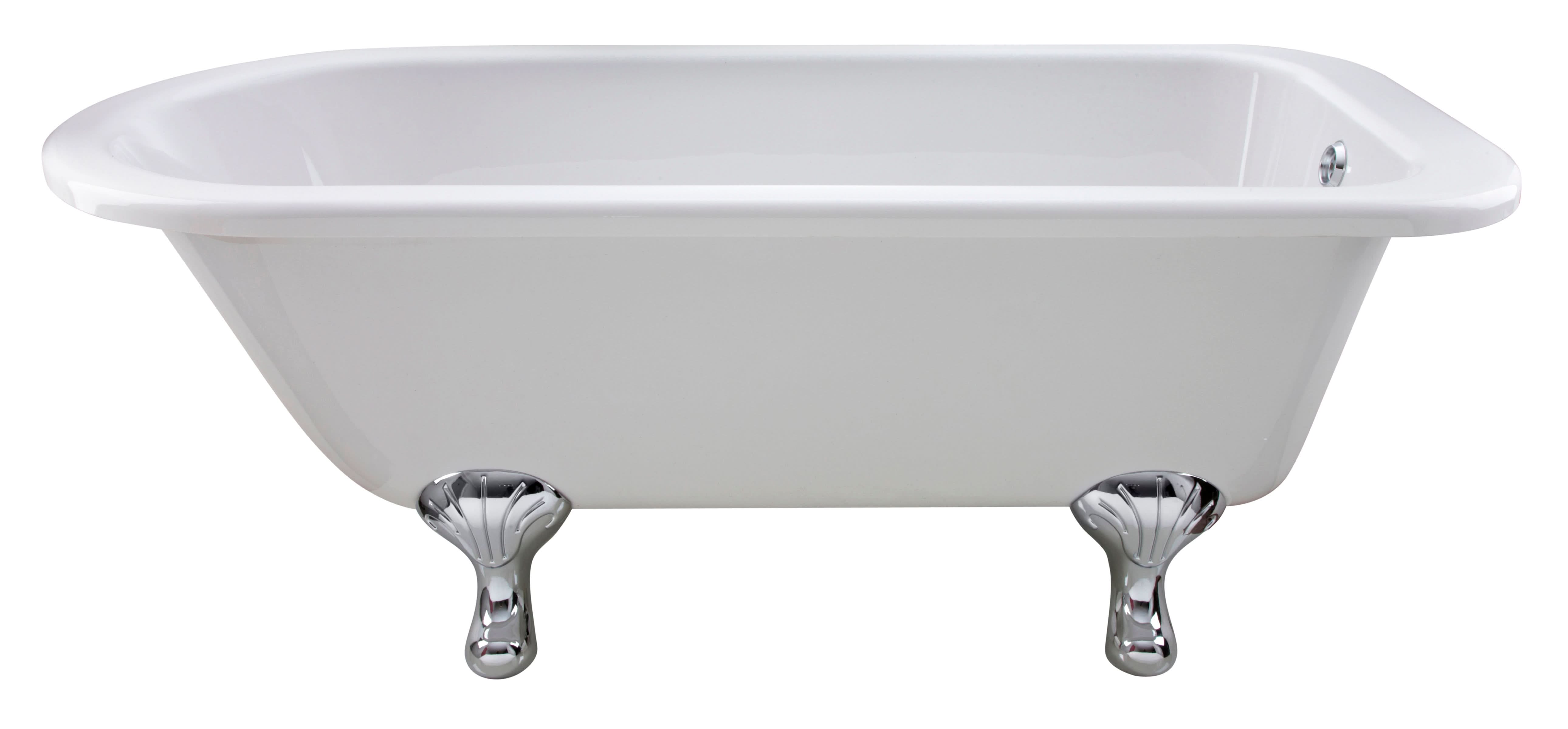 Old London Barnsbury Freestanding Bath Tub with Corbel Leg Set, Durable Single Ended Traditional Bathroom Style in White, 1700mm