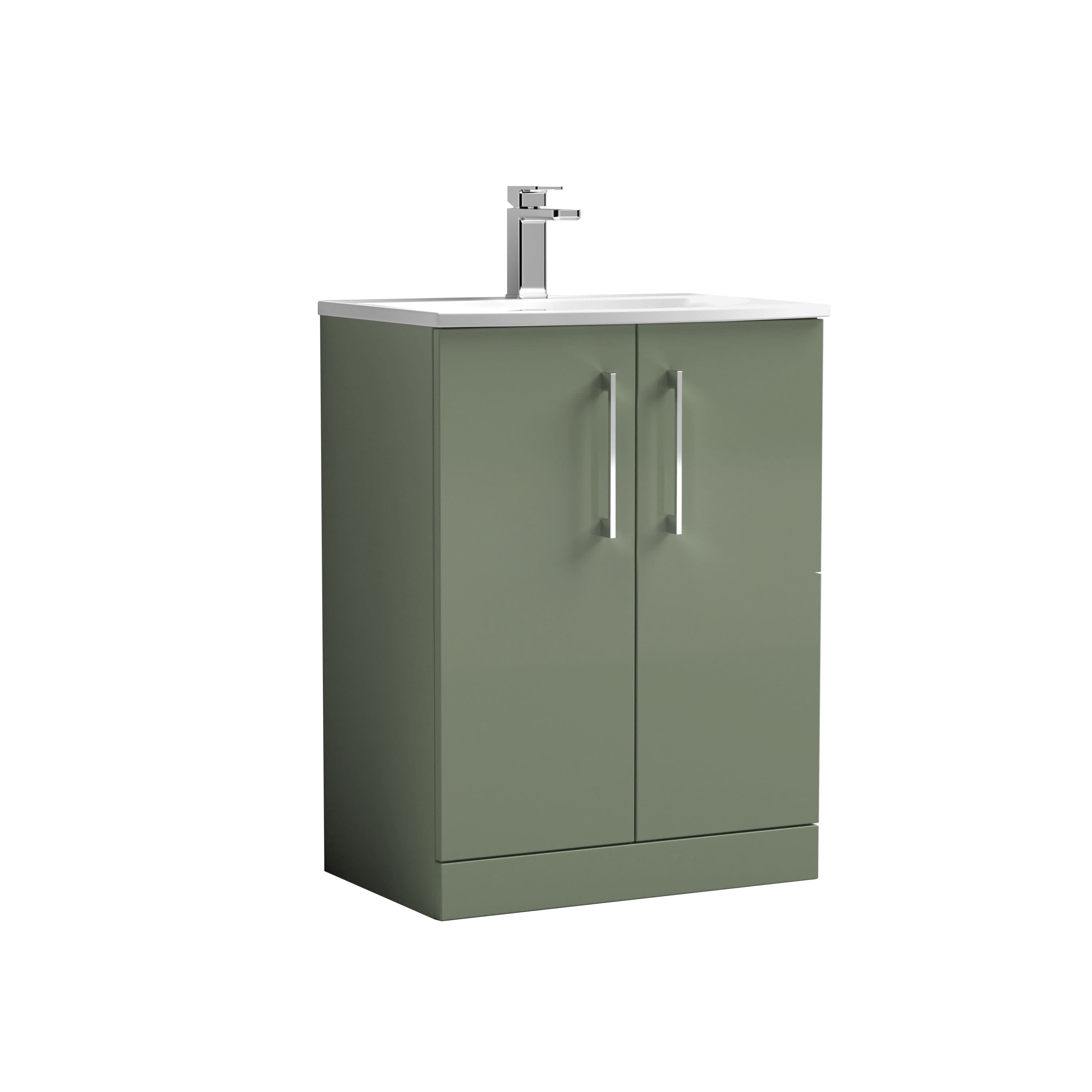 Nuie Arno 2 Door Floorstanding Vanity Unit With Basin-4 600mm Wide