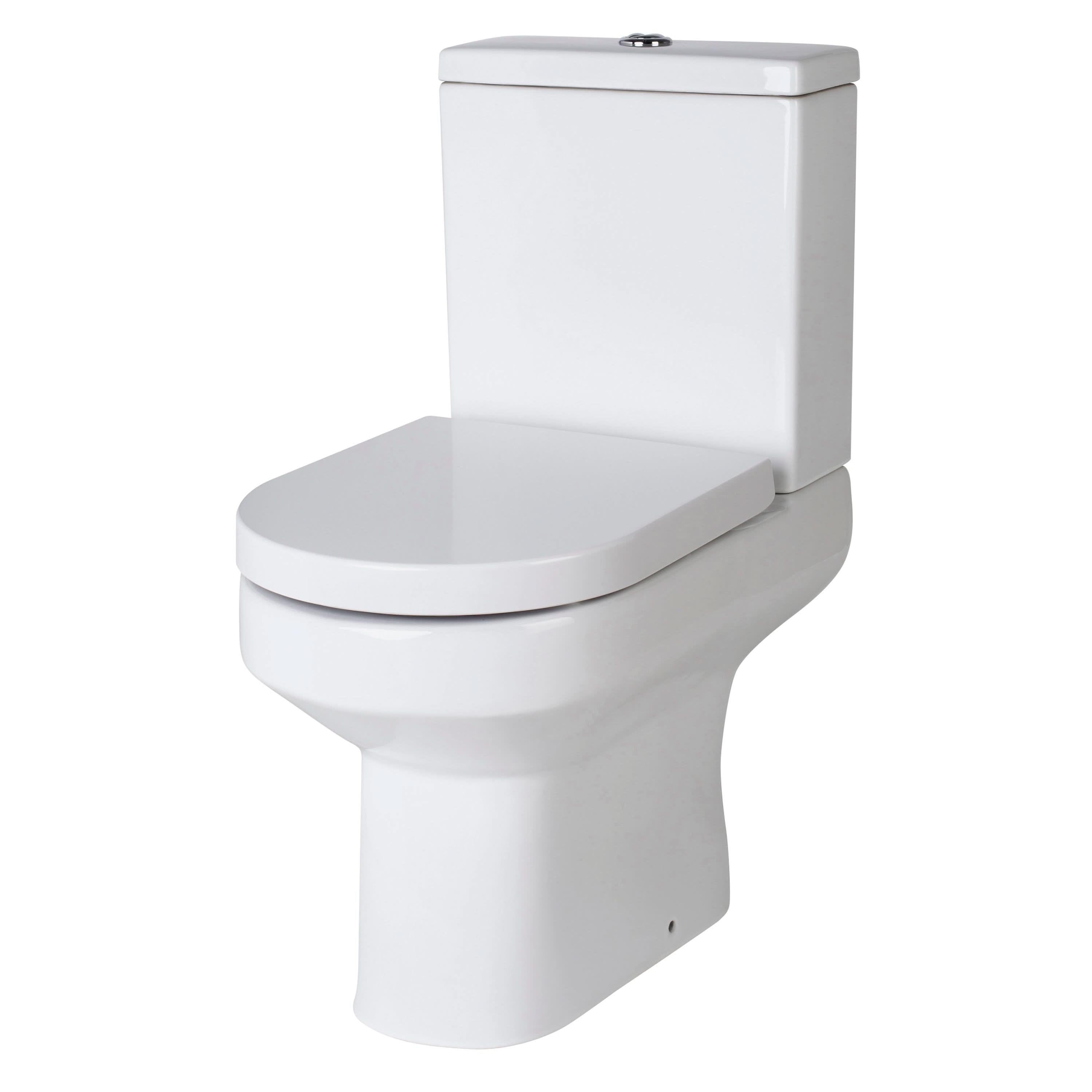Nuie Harmony Close Coupled Toilet With Push Button Cistern - White